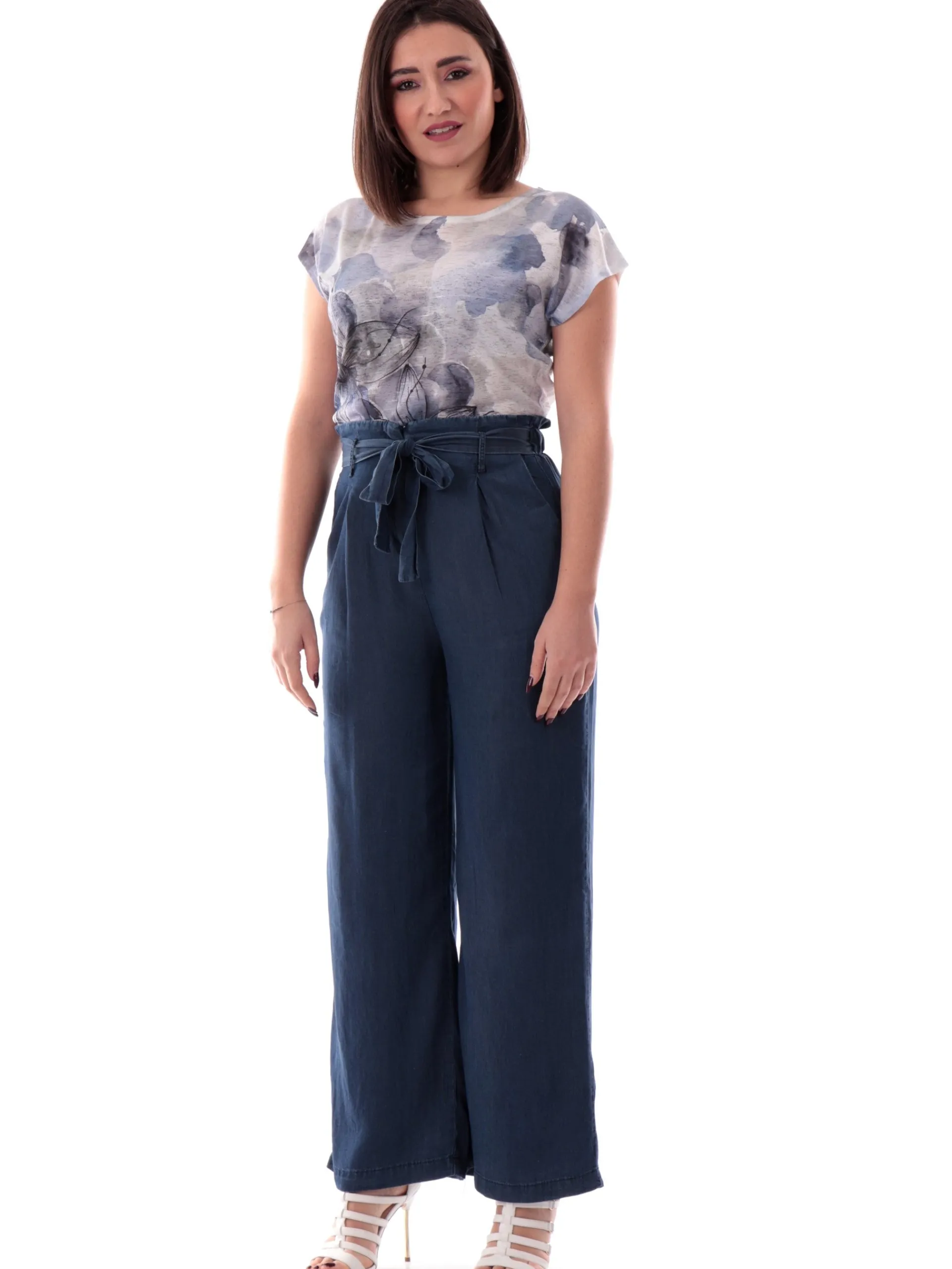 YES ZEE T-Shirt*Maglia bianca da donna stampa fiori T243Y302