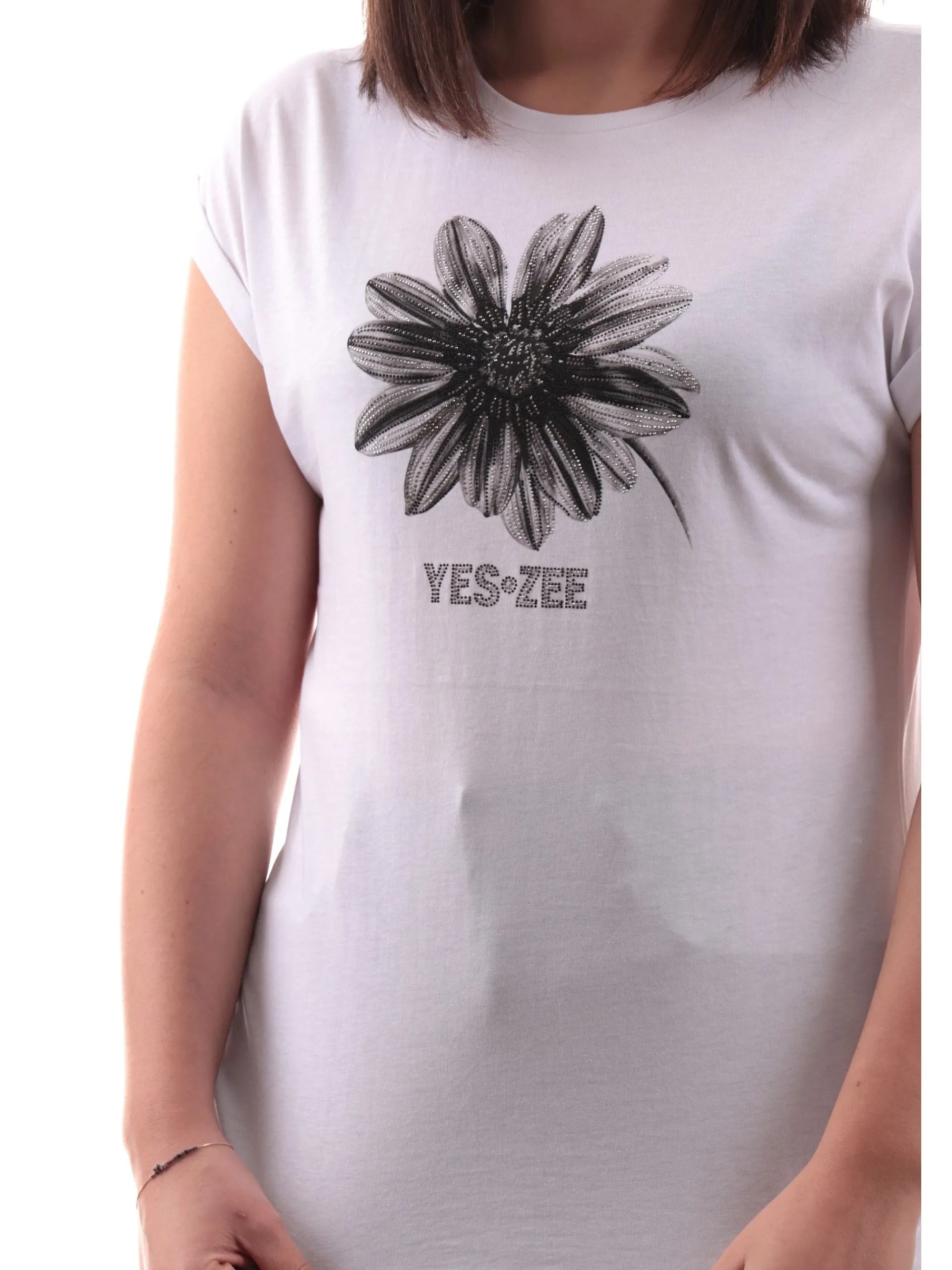 YES ZEE T-Shirt*Maglia bianca girocollo da donna maniche a kimono T239JX00 0101