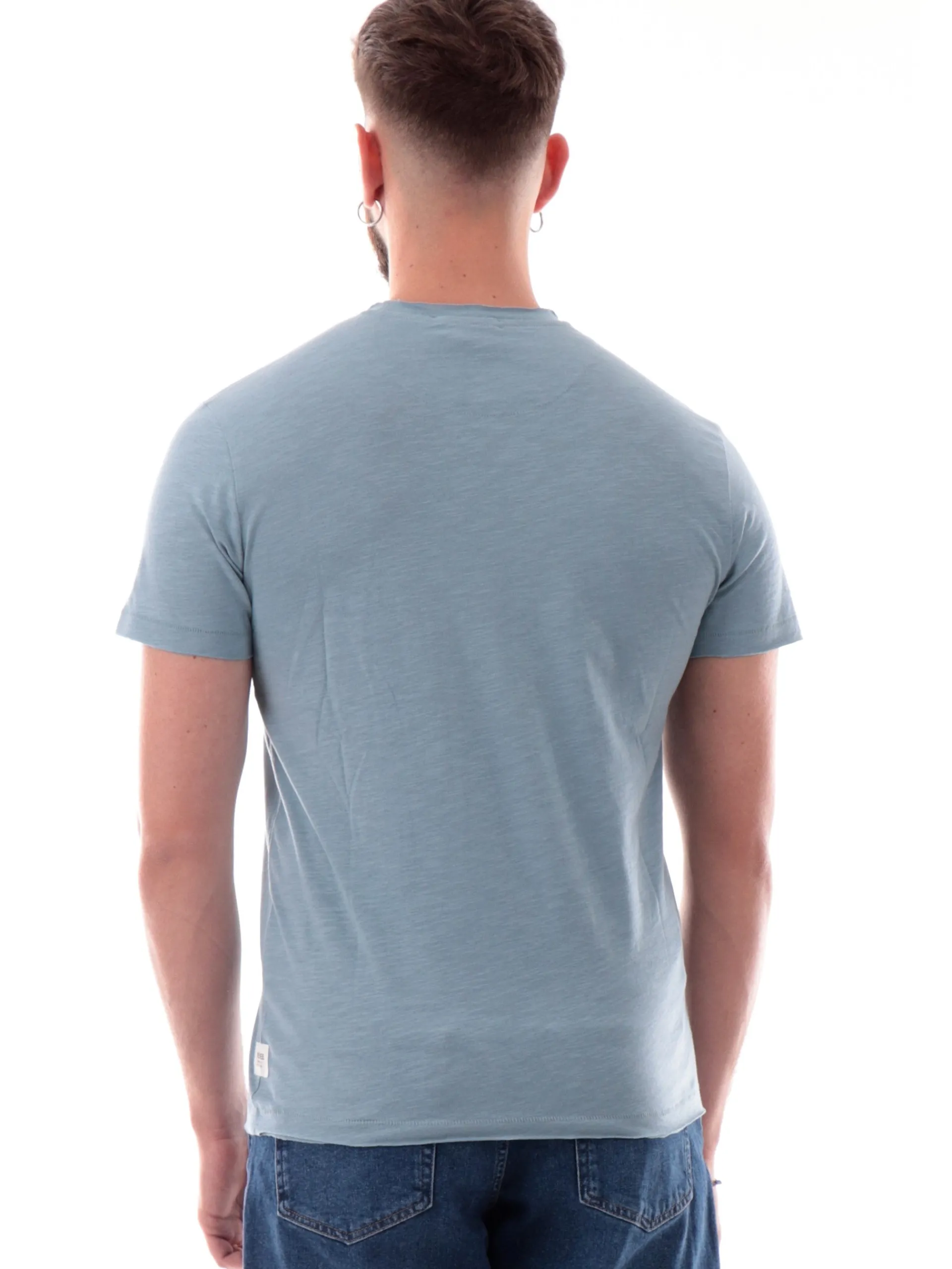 YES ZEE T-Shirt*Maglia celeste girocollo da uomo maniche corte T722TL00
