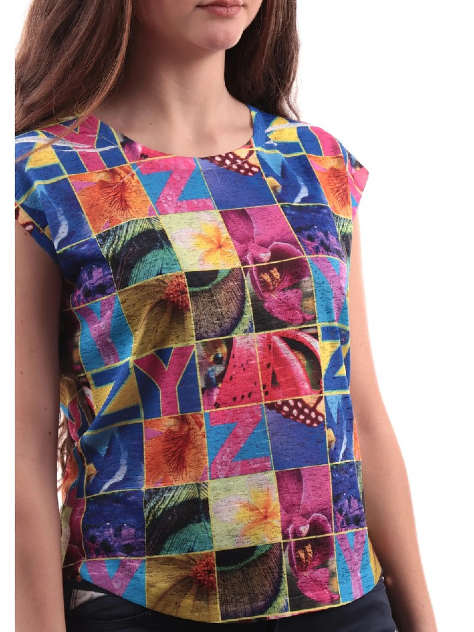 YES ZEE T-Shirt*Maglia Donna realizzata in tessuto con stampa digitale sublimatica T235Y3052