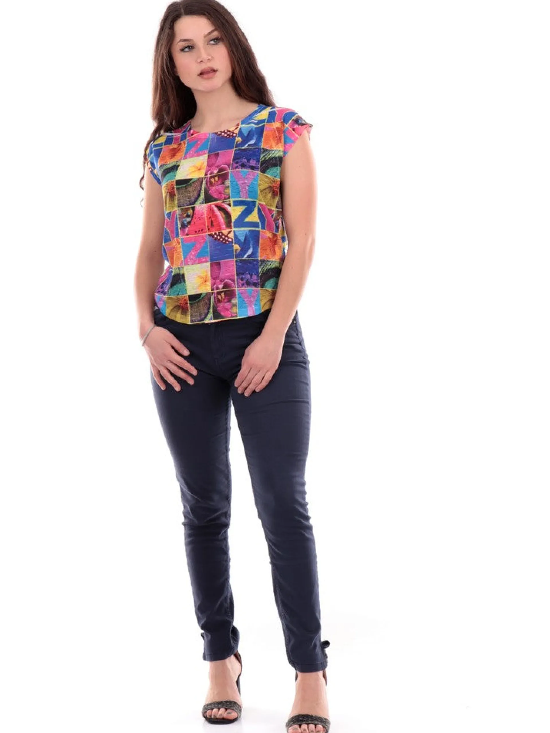 YES ZEE T-Shirt*Maglia Donna realizzata in tessuto con stampa digitale sublimatica T235Y3052