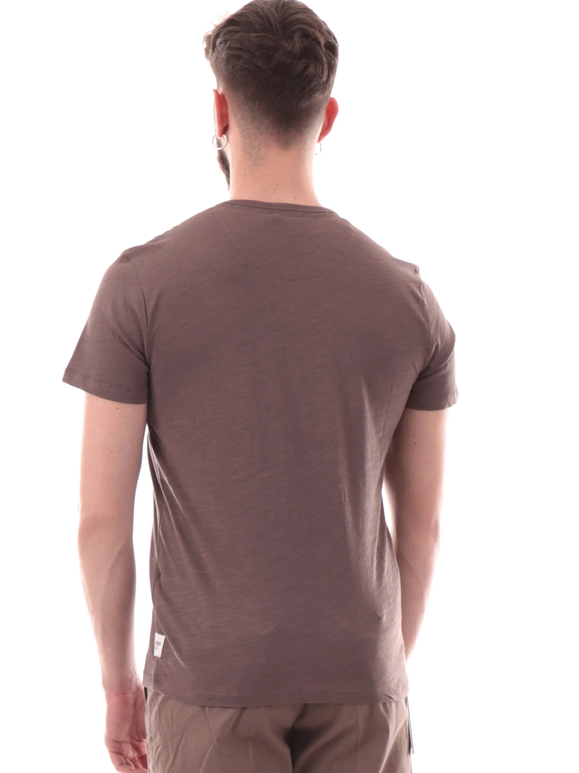 YES ZEE T-Shirt*Maglia marrone girocollo da uomo con taschino T736S500
