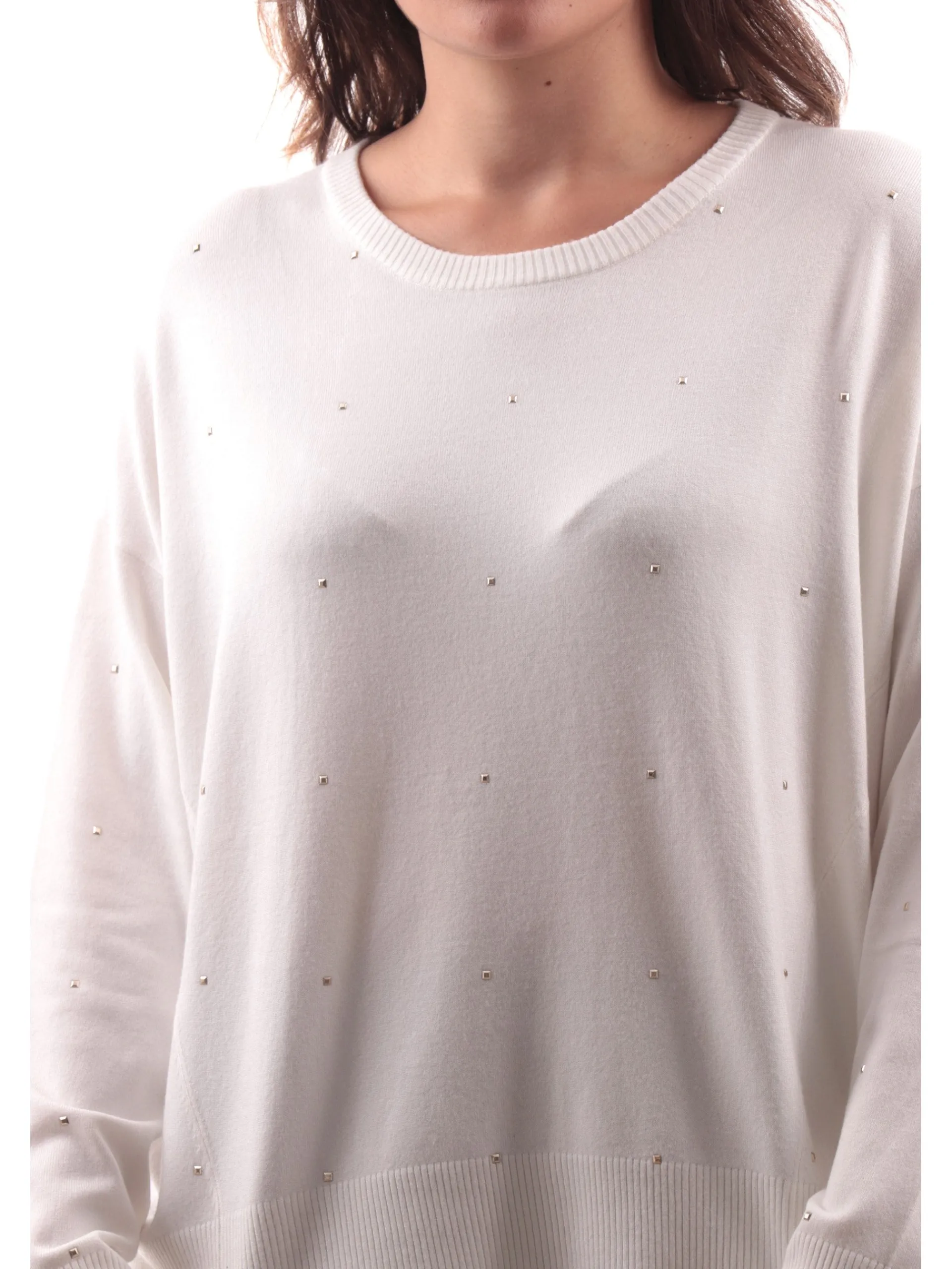 ANIS Maglie*Maglione bianco da donna scollo a barca 245W1142