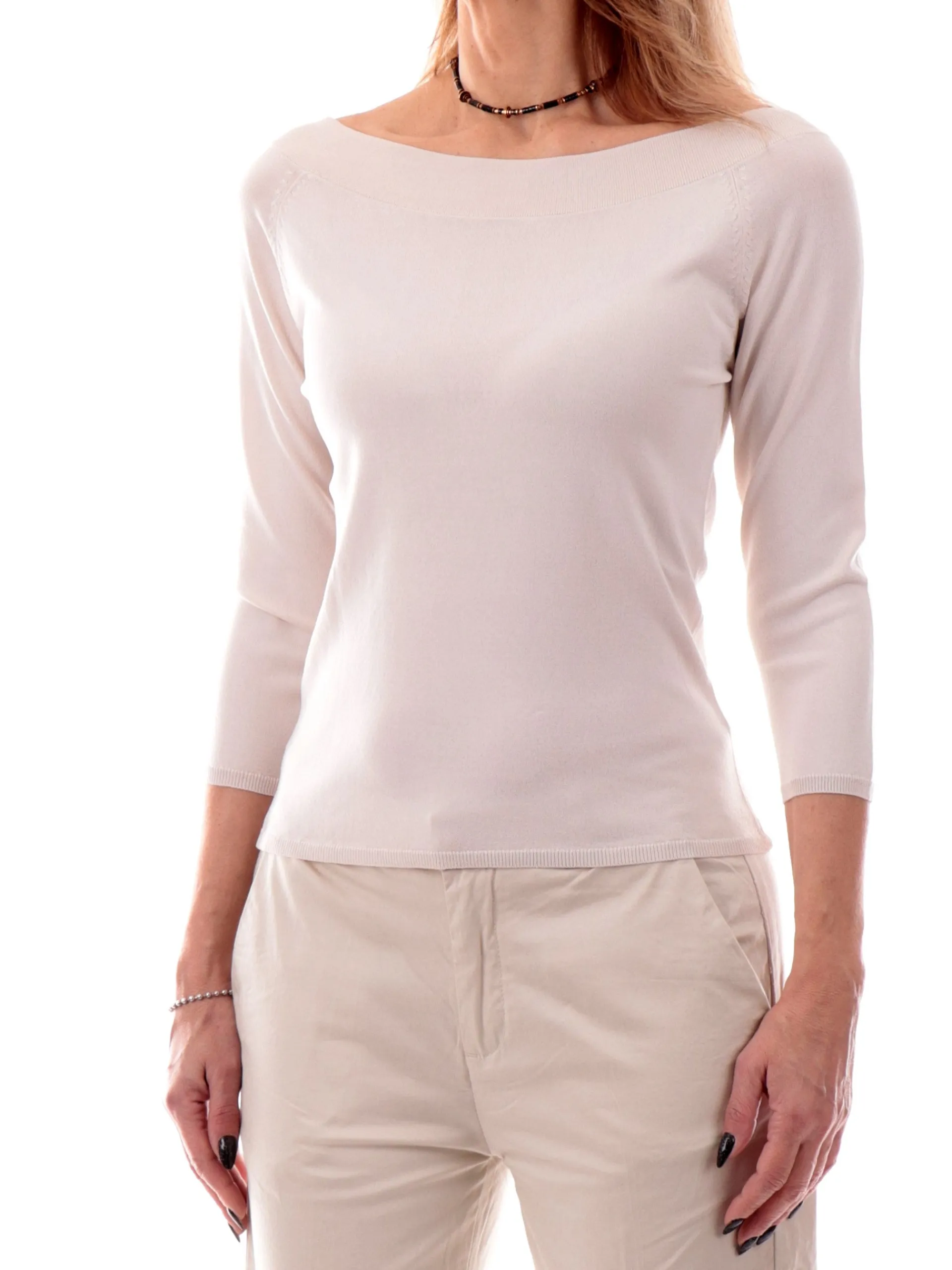 ANIS Maglie*Maglione spalle scoperte beige da donna maniche tre quarti Shiffer 251W6021