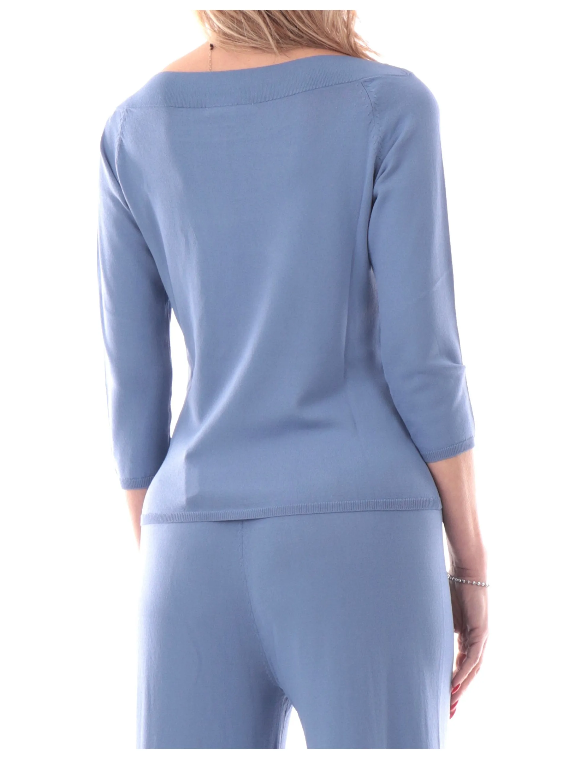 ANIS Maglie*Maglione spalle scoperte celeste da donna maniche tre quarti Shiffer 251W6021