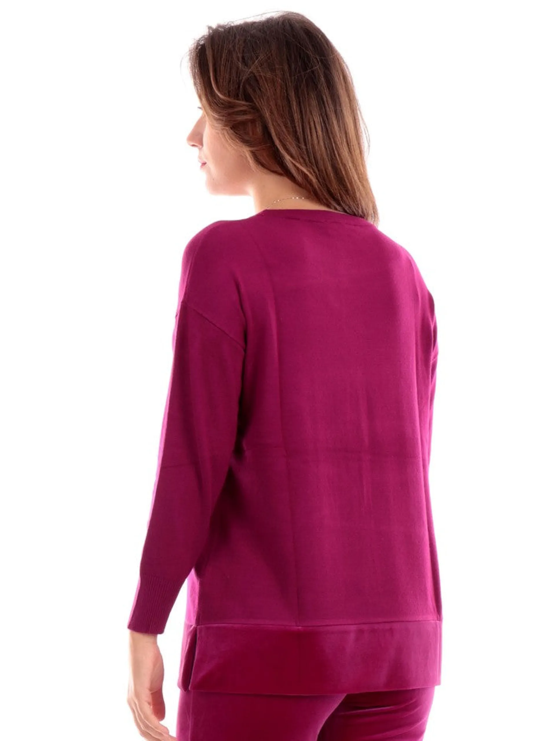 ANIS Maglie*Maglione viola da donna Inserto Velluto 2351025