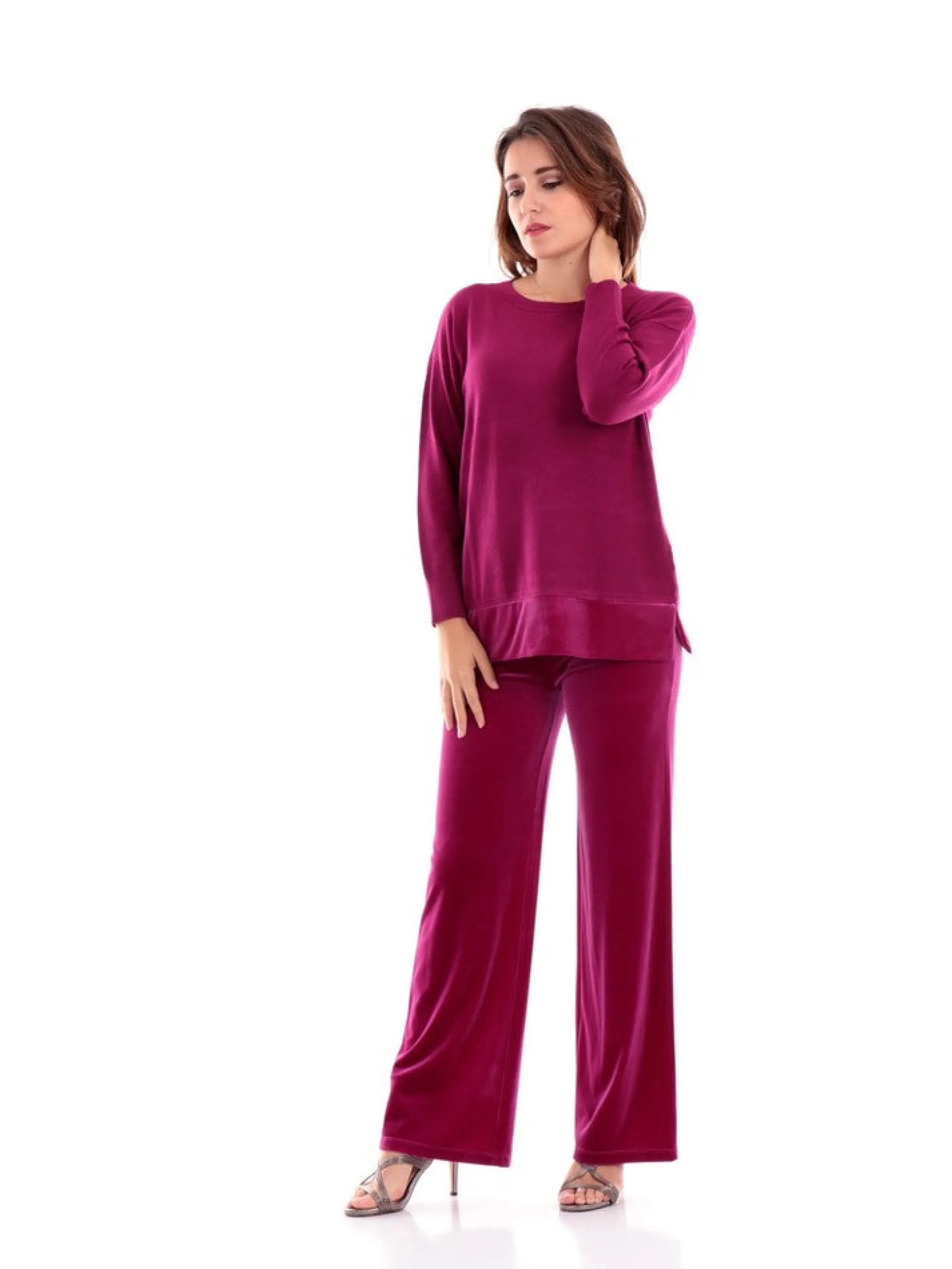 ANIS Maglie*Maglione viola da donna Inserto Velluto 2351025