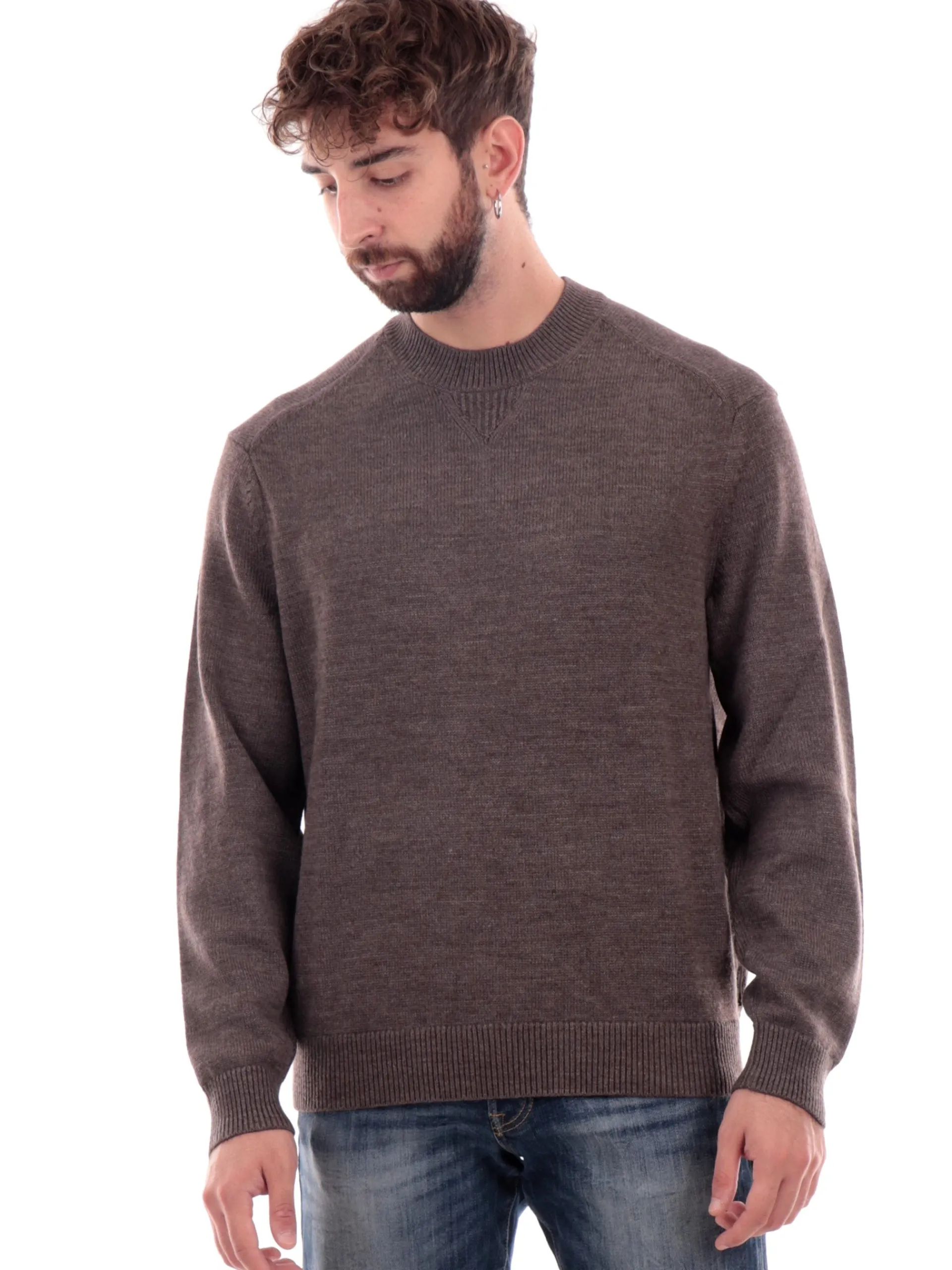 ARMANI EXCHANGE Maglie*Maglione AX marrone da uomo girocollo 6DZM1FZM1LZ