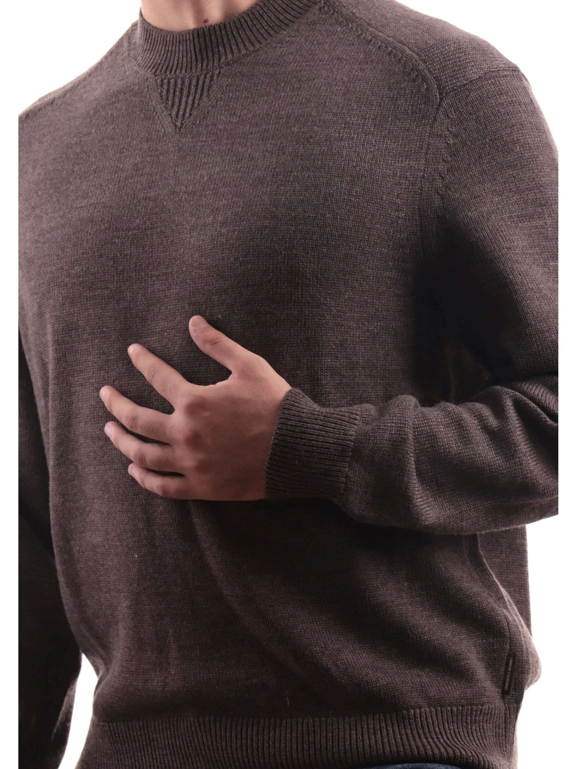 ARMANI EXCHANGE Maglie*Maglione AX marrone da uomo girocollo 6DZM1FZM1LZ