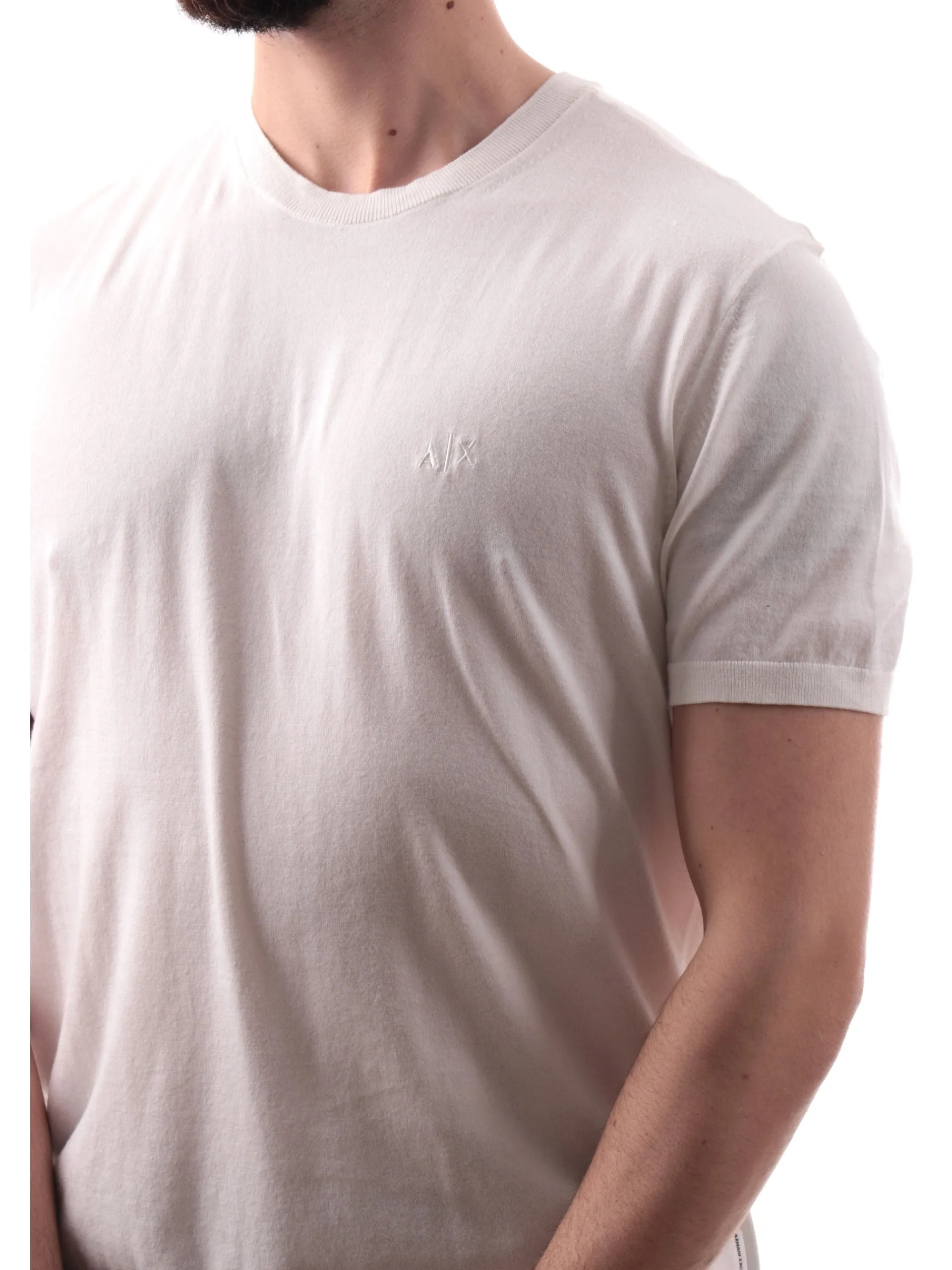 ARMANI EXCHANGE Maglie*Maglione AX maniche corte bianco da uomo 8NZM5CZM3JZ