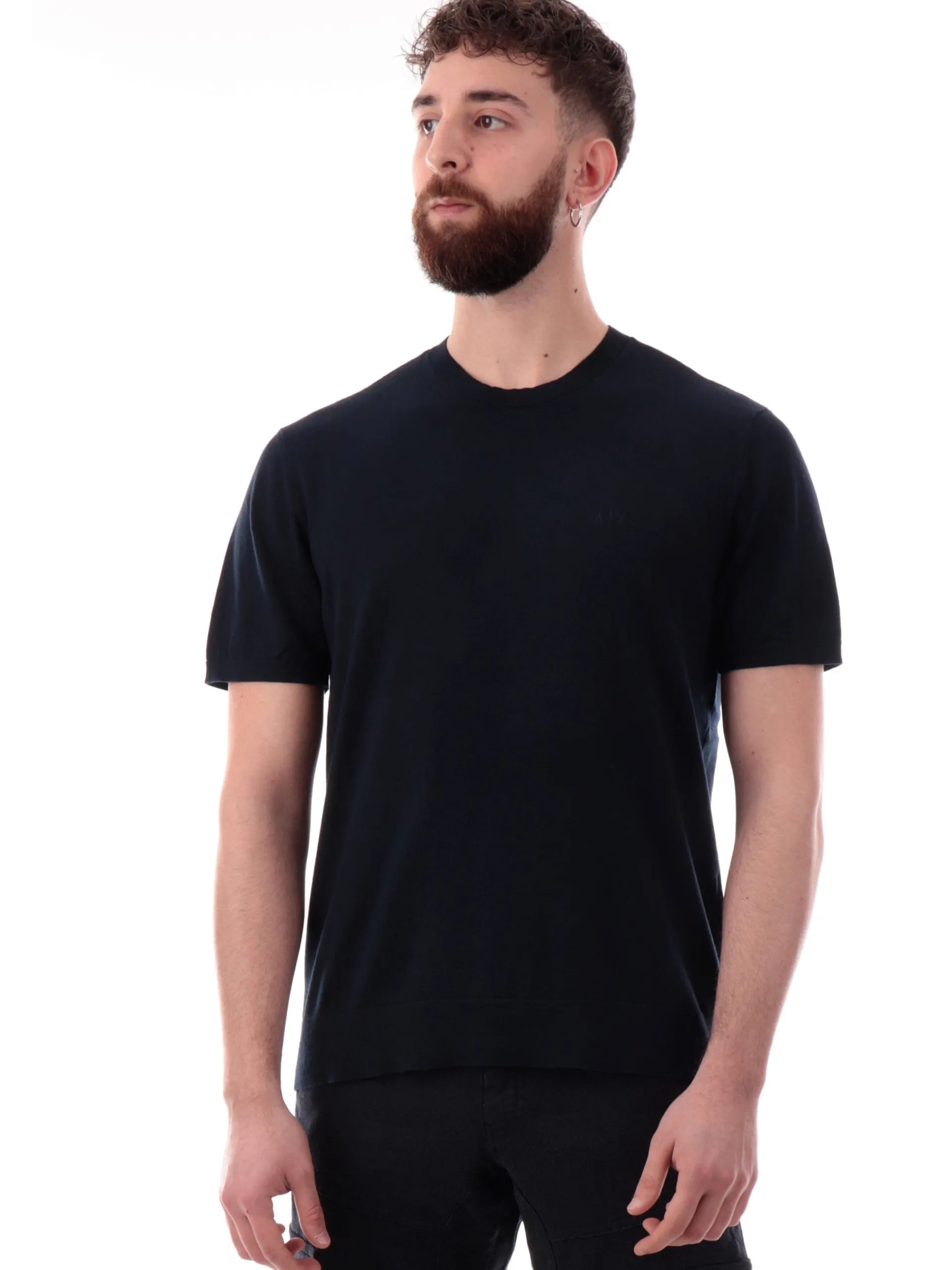 ARMANI EXCHANGE Maglie*Maglione AX maniche corte blu da uomo 8NZM5CZM3JZ