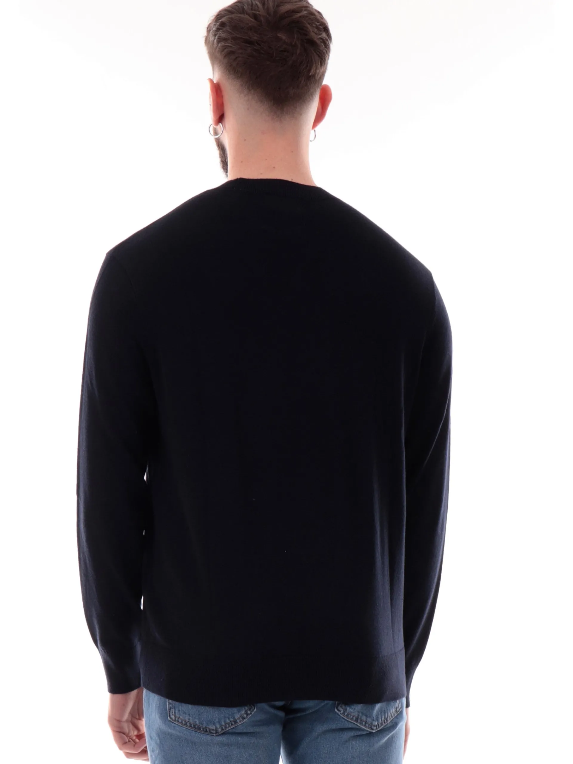 ARMANI EXCHANGE Maglie*Maglione AX blu navy da uomo logo AX ricamato XM000338AF12291