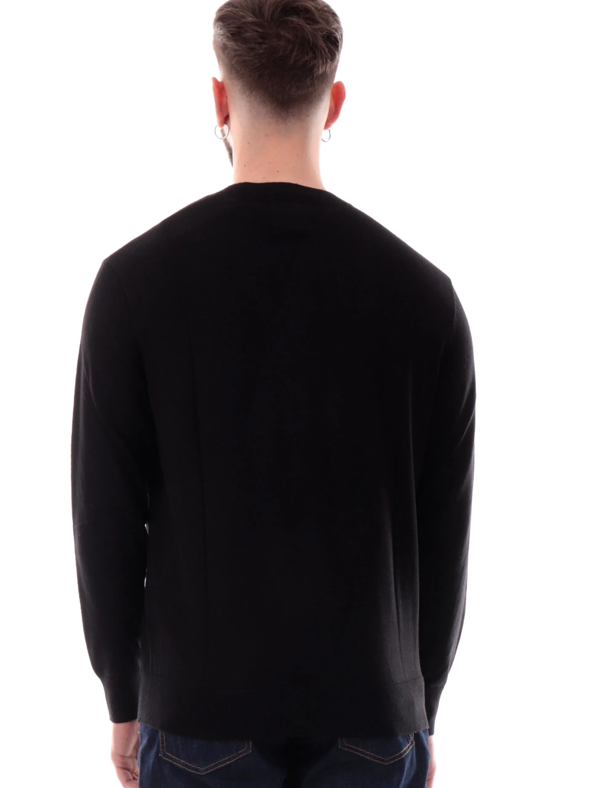 ARMANI EXCHANGE Maglie*Maglione AX nero da uomo logo AX ricamato XM000338AF12291