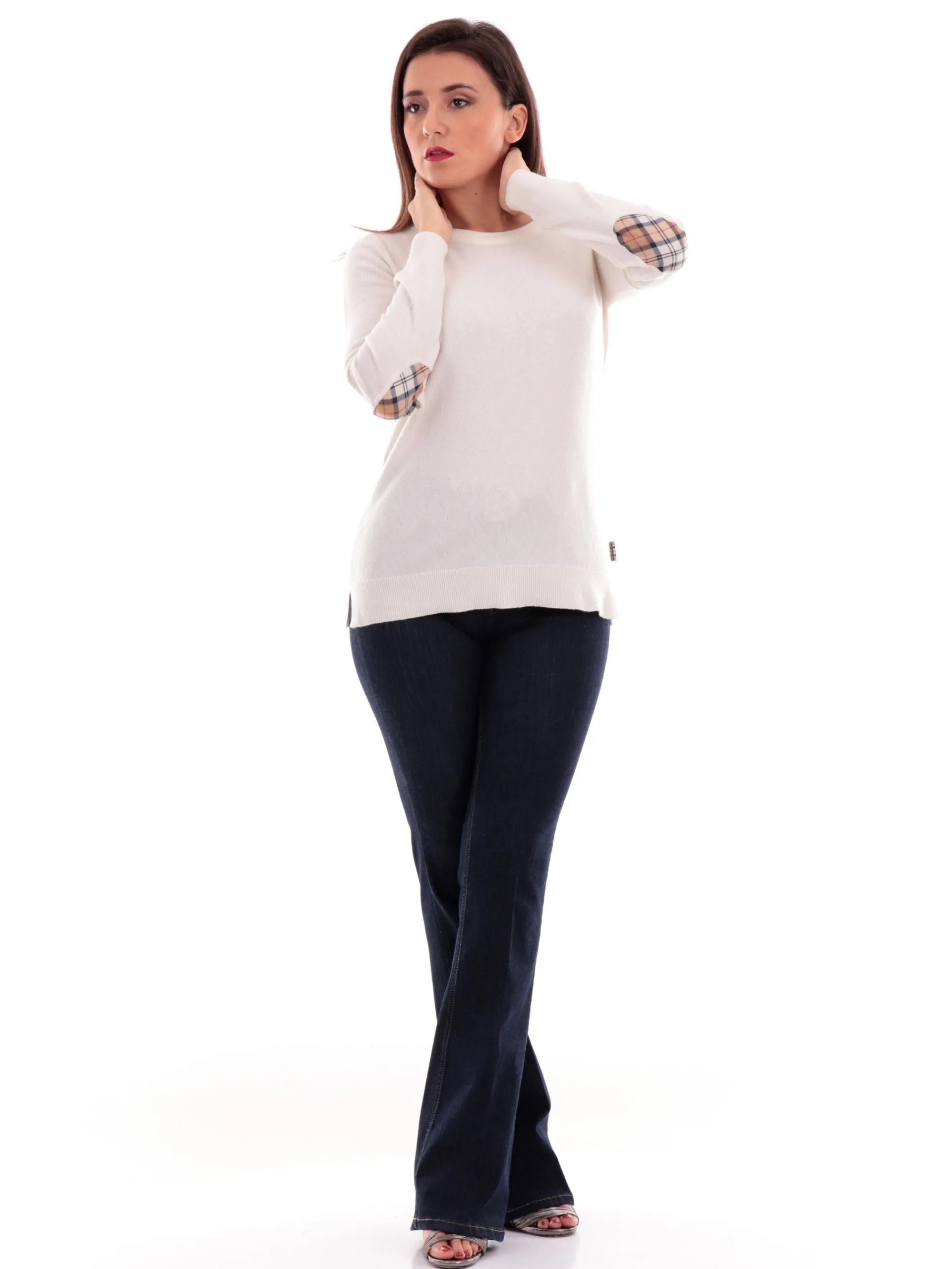 BARBOUR Maglie*Maglione bianco da donna Pendle Crew LKN1075