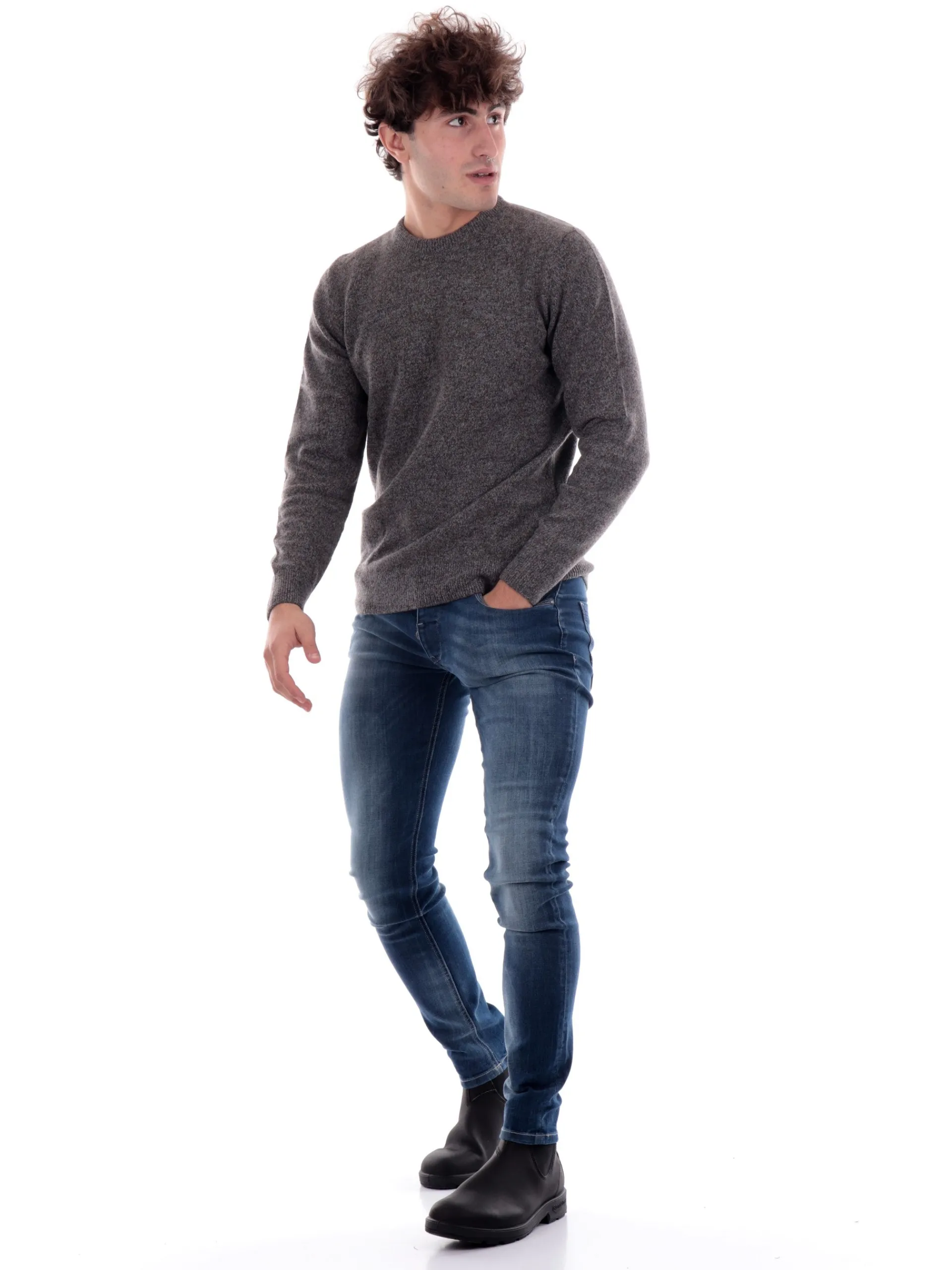 BARBOUR Maglie*Maglione da uomo grigio MKN0844