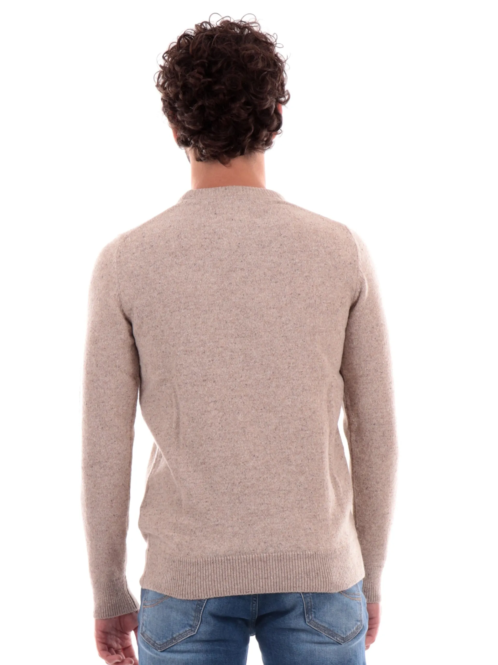 BARBOUR Maglie*Maglione da uomo beige Tisbury Crew Knitwear MKN0844-ST51