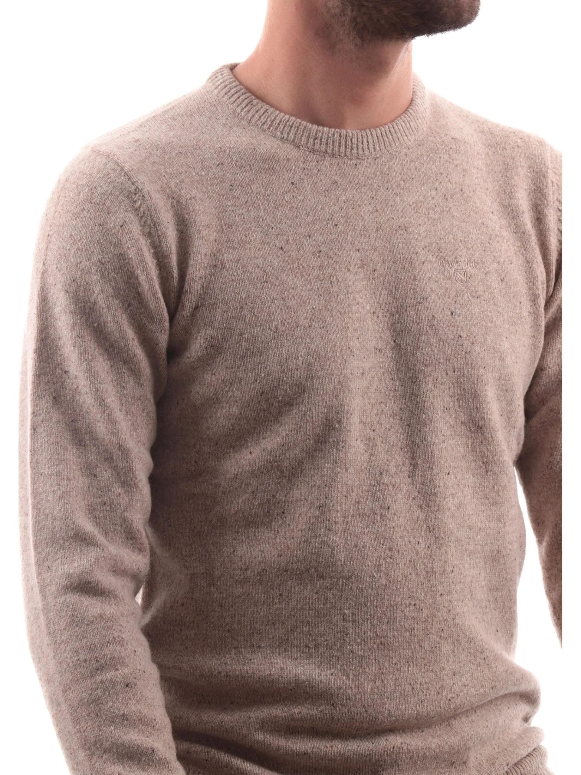 BARBOUR Maglie*Maglione da uomo beige Tisbury Crew Knitwear MKN0844-ST51