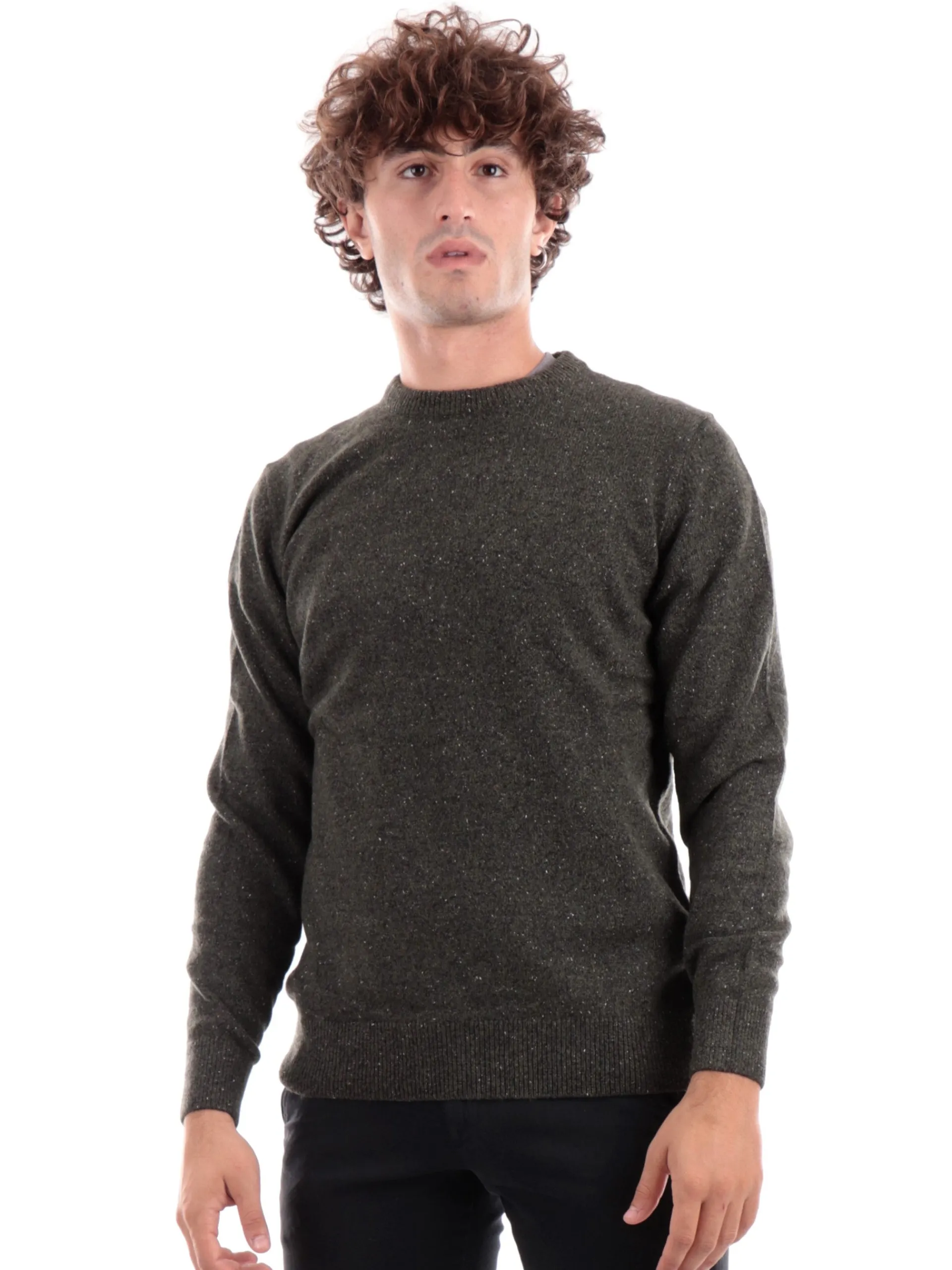 BARBOUR Maglie*Maglione verde militare da Uomo MKN0844