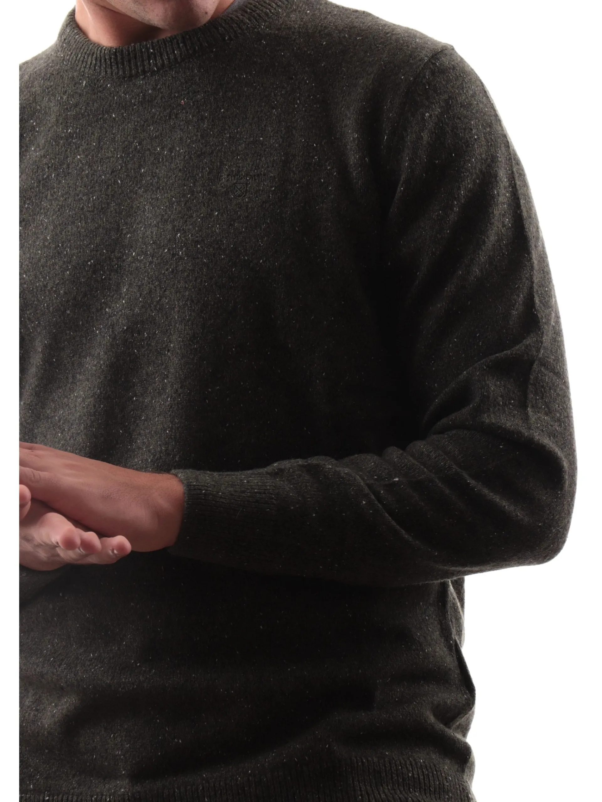 BARBOUR Maglie*Maglione verde militare da Uomo MKN0844