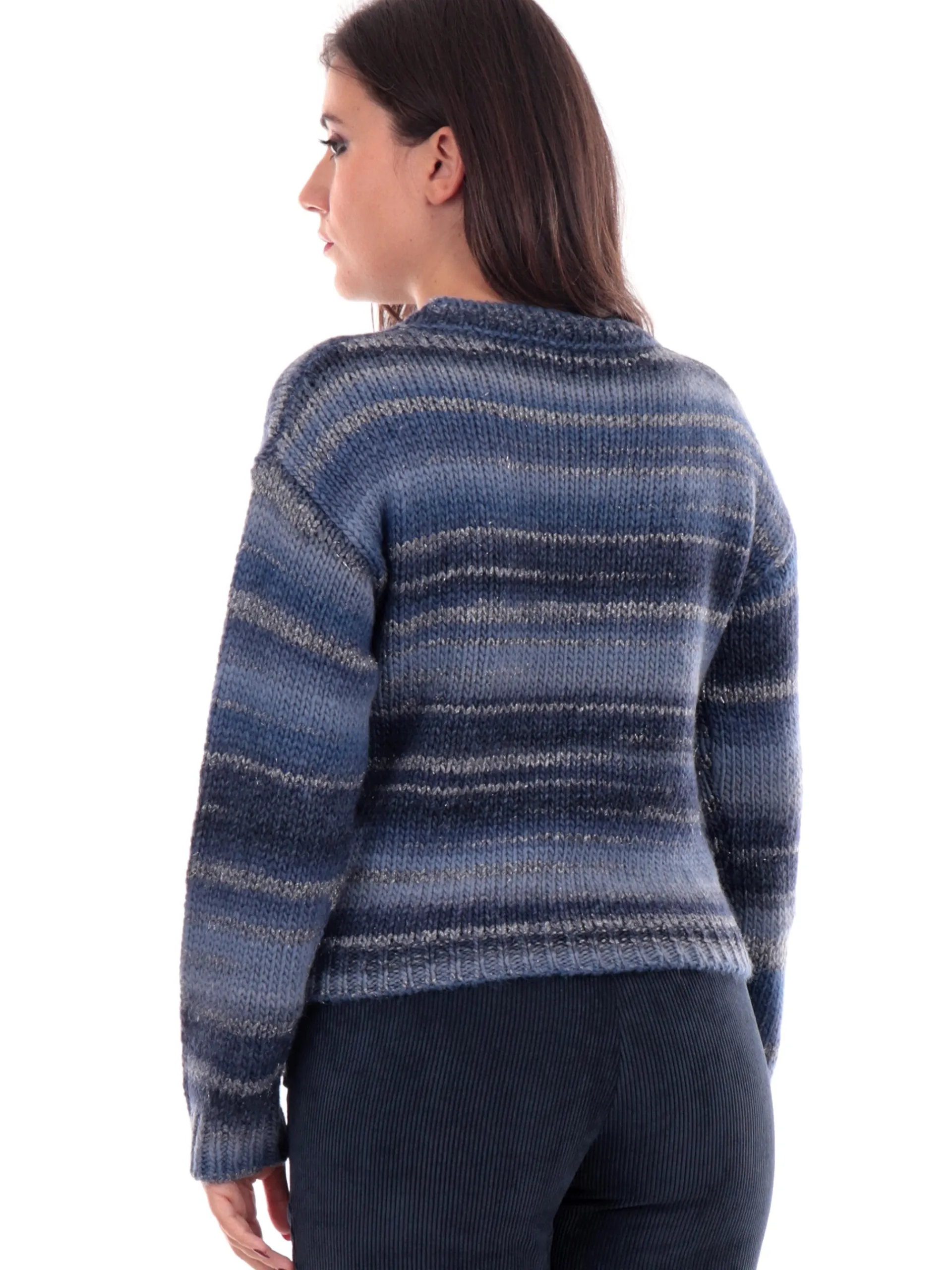 EMME MARELLA Maglie*Maglione blu a righe da donna SCOLI