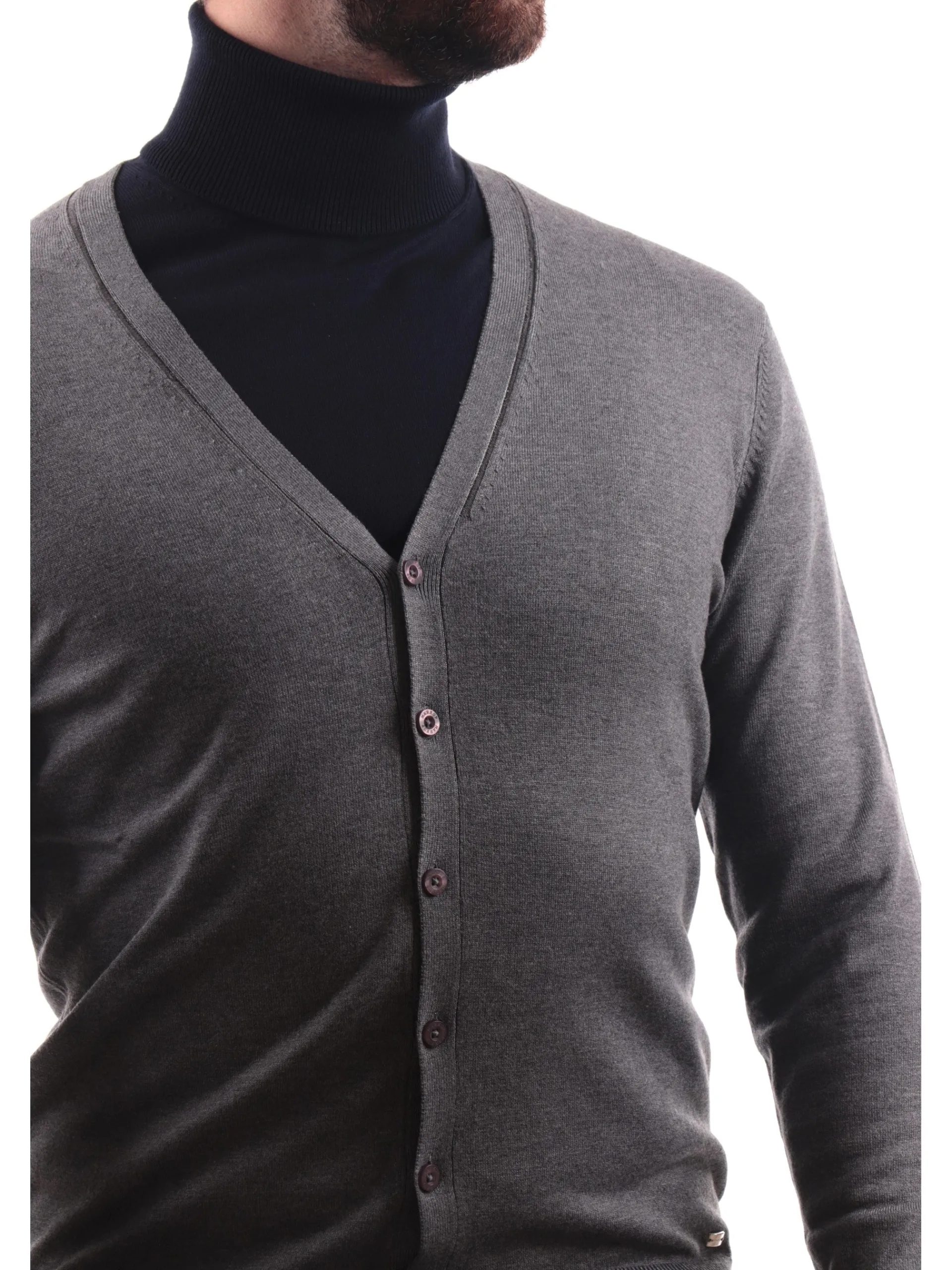MARKUP Maglie*Maglione cardigan grigio da uomo scollo a V MK20017