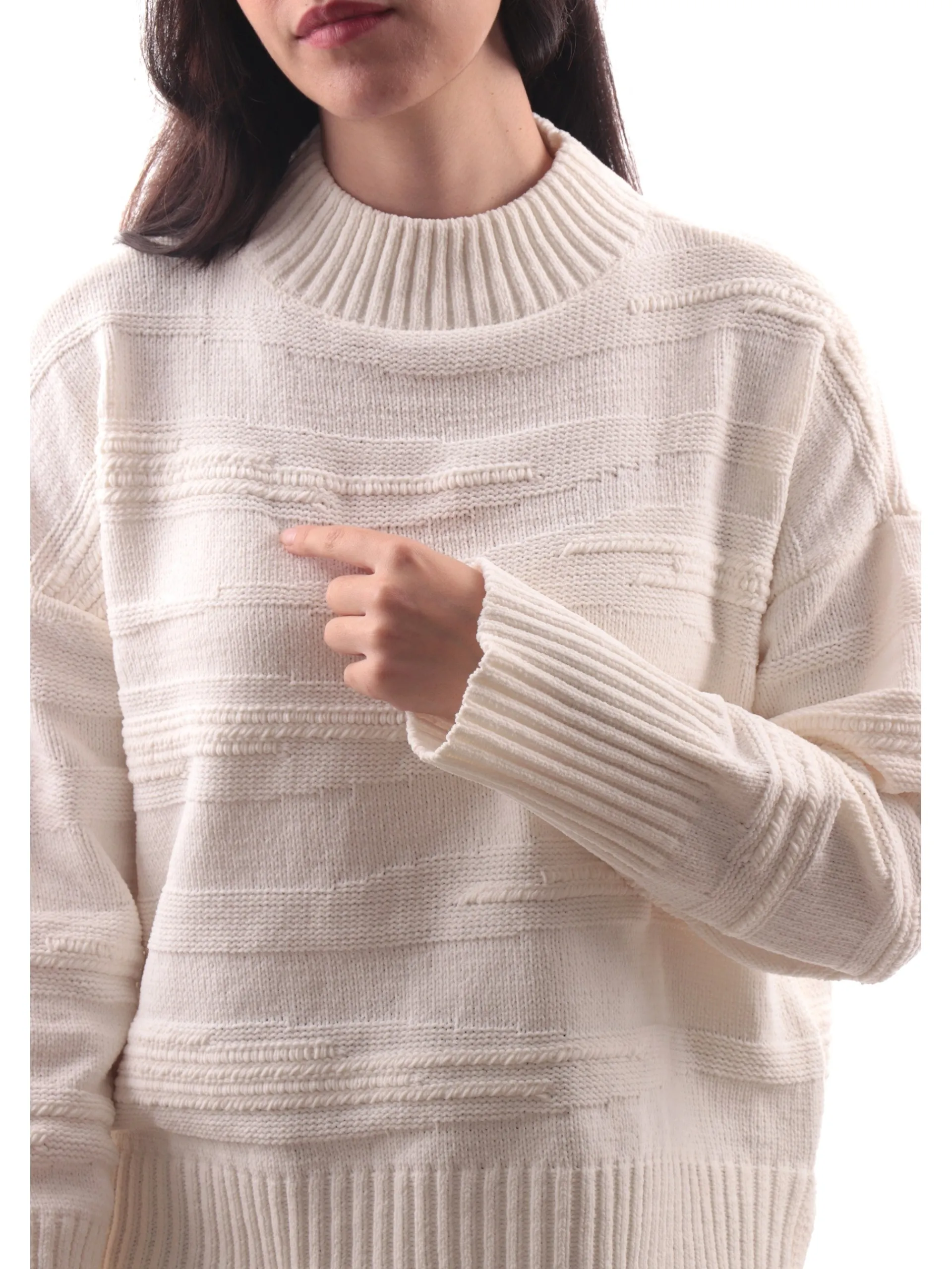 ONLY Maglie*Maglione collo alto bianco da donna vestibilità morbida 15324514