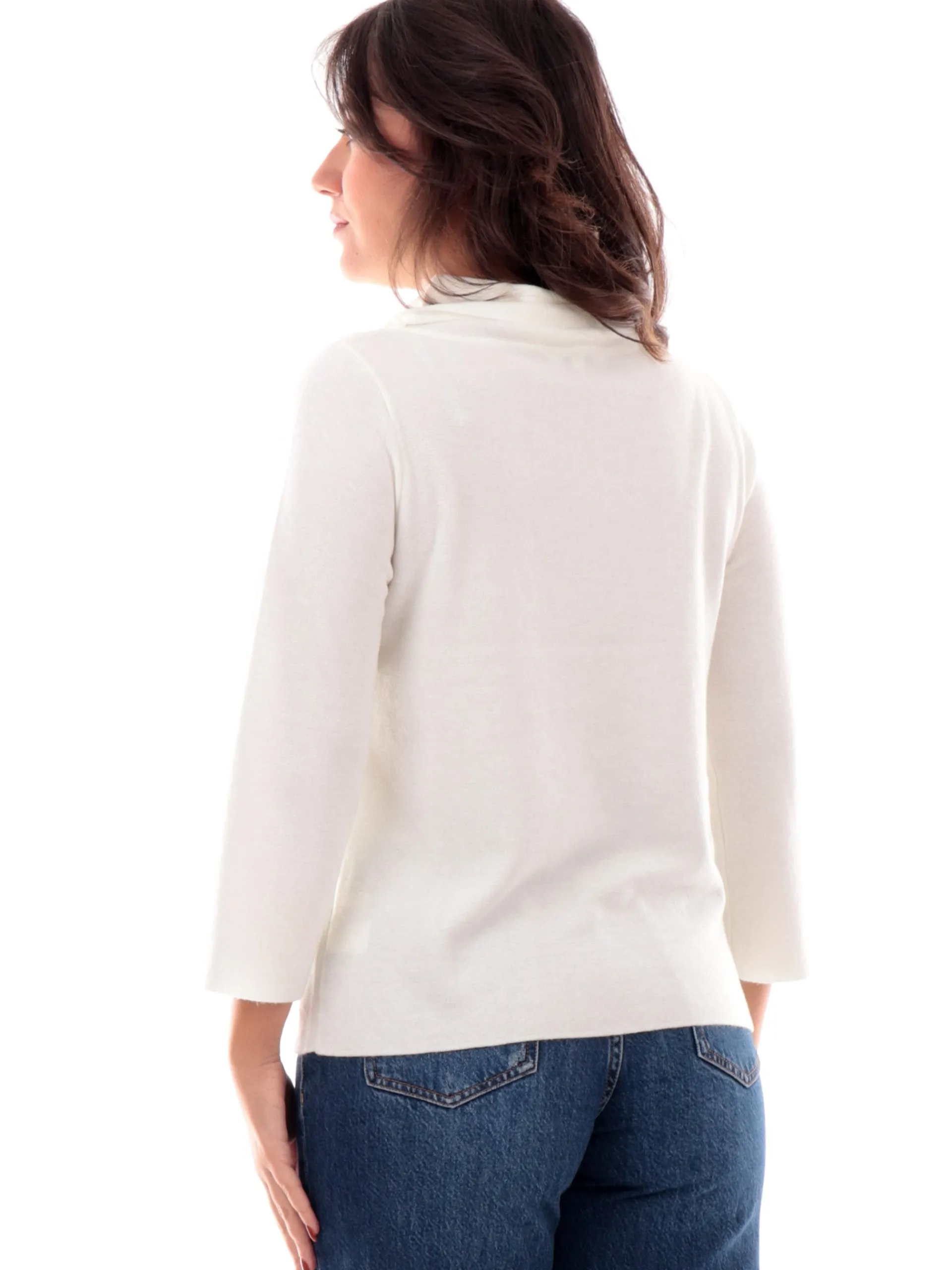 ANIS Maglie*Maglione collo cratere bianco da donna 245W1330