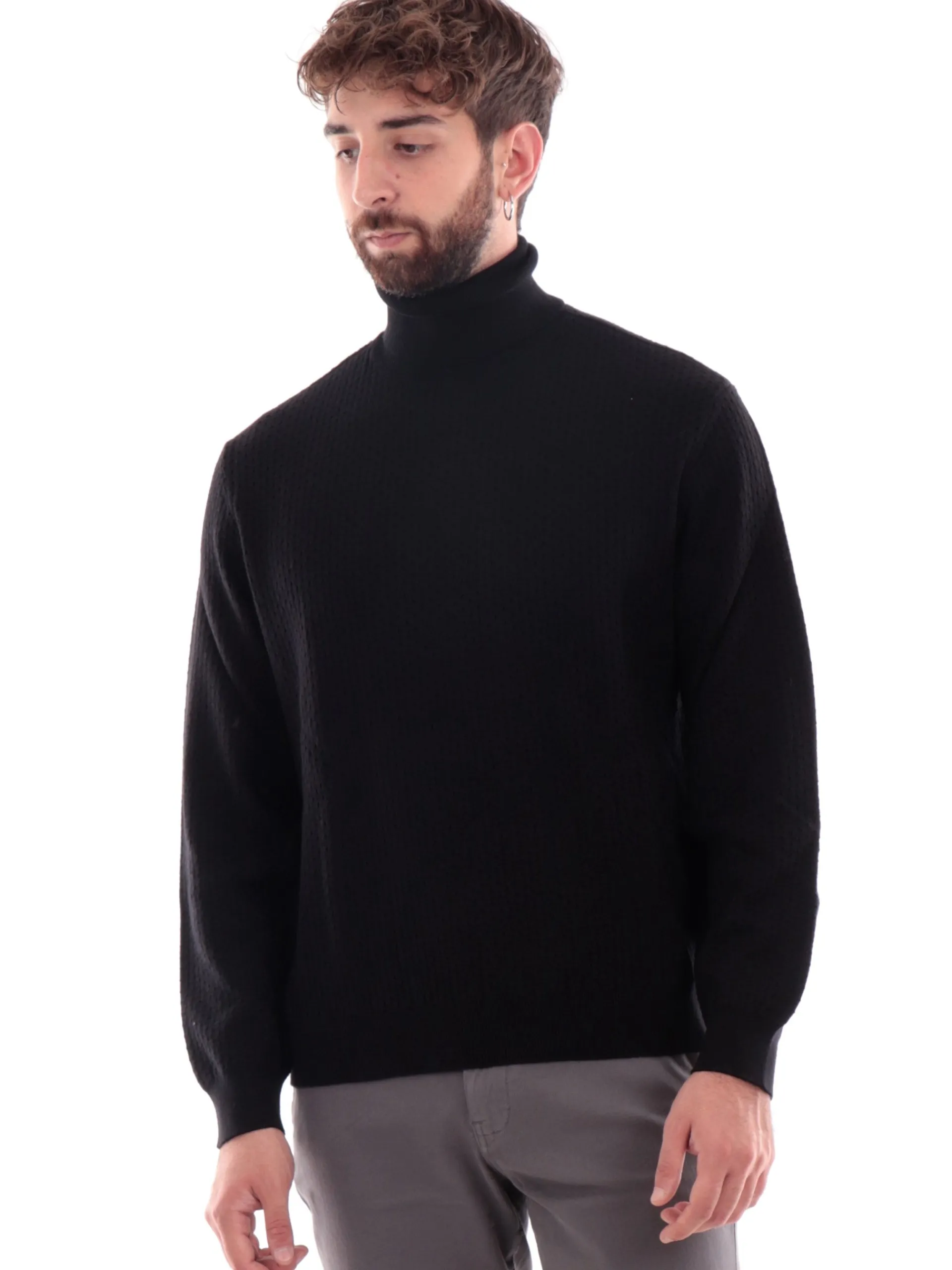 ARMANI EXCHANGE Maglie*Maglione dolcevita AX nero da uomo XM000115AF11