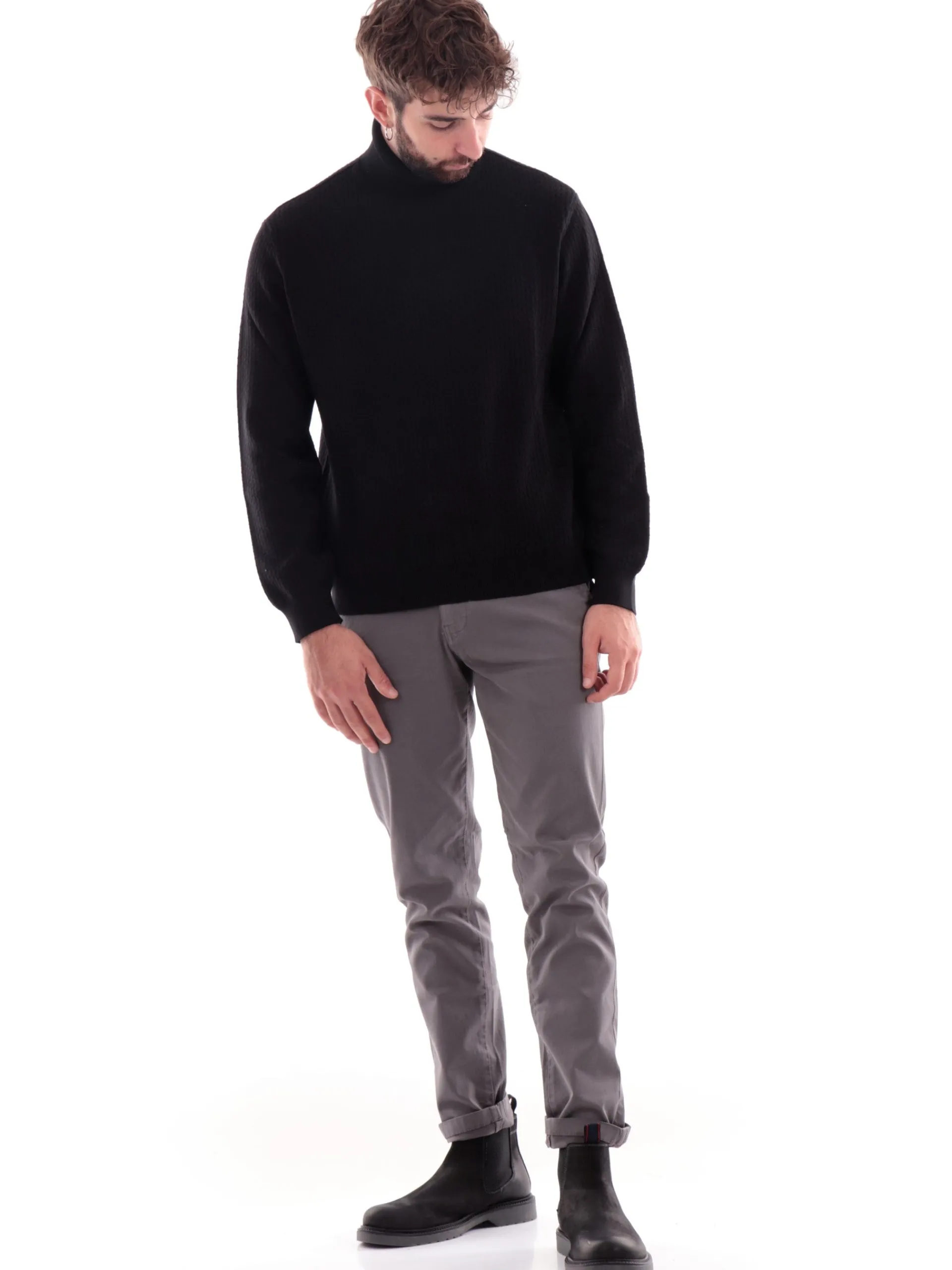 ARMANI EXCHANGE Maglie*Maglione dolcevita AX nero da uomo XM000115AF11