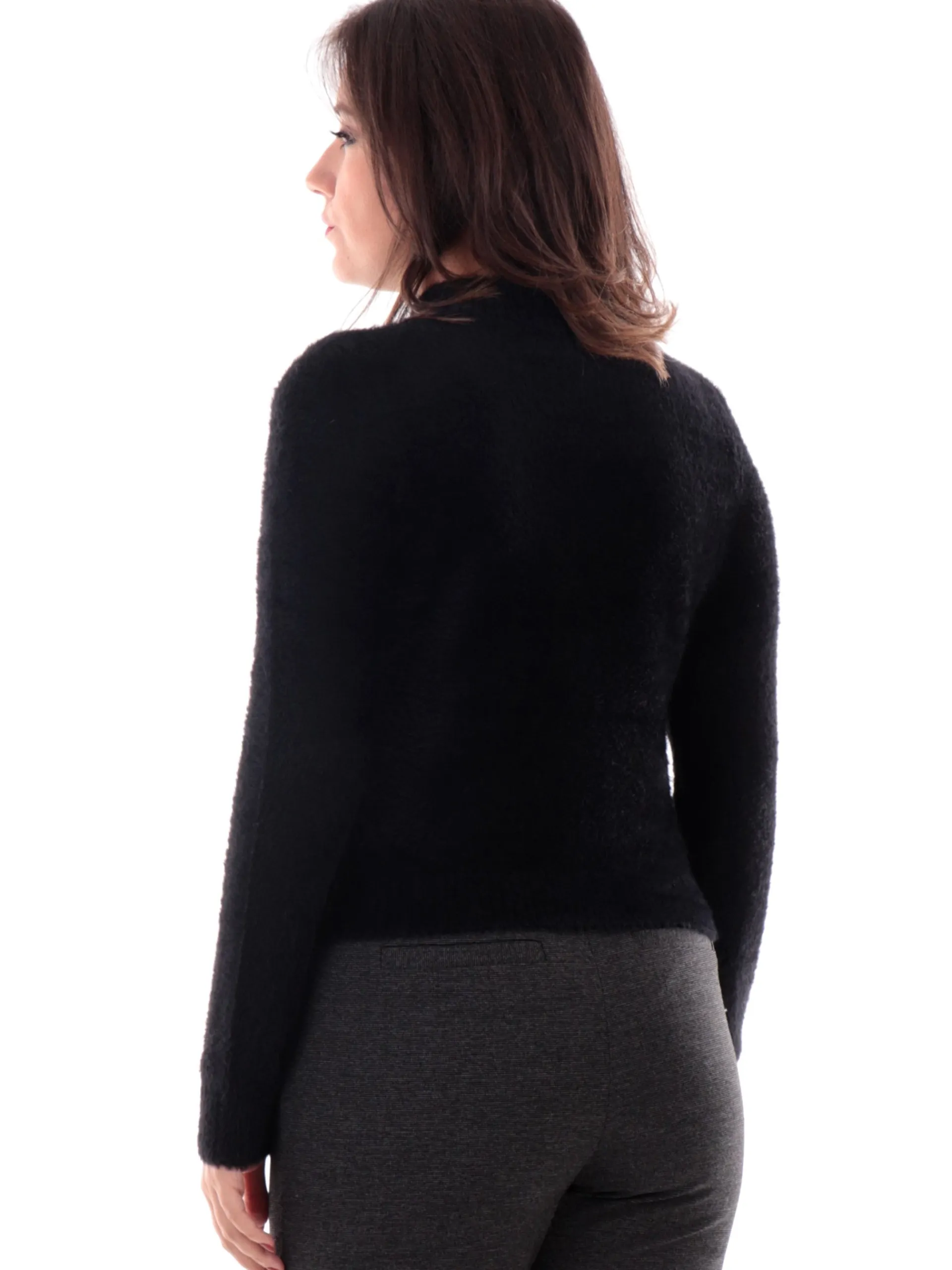 ONLY Maglie*Maglione dolcevita nero da donna pelliccia eco 15324205