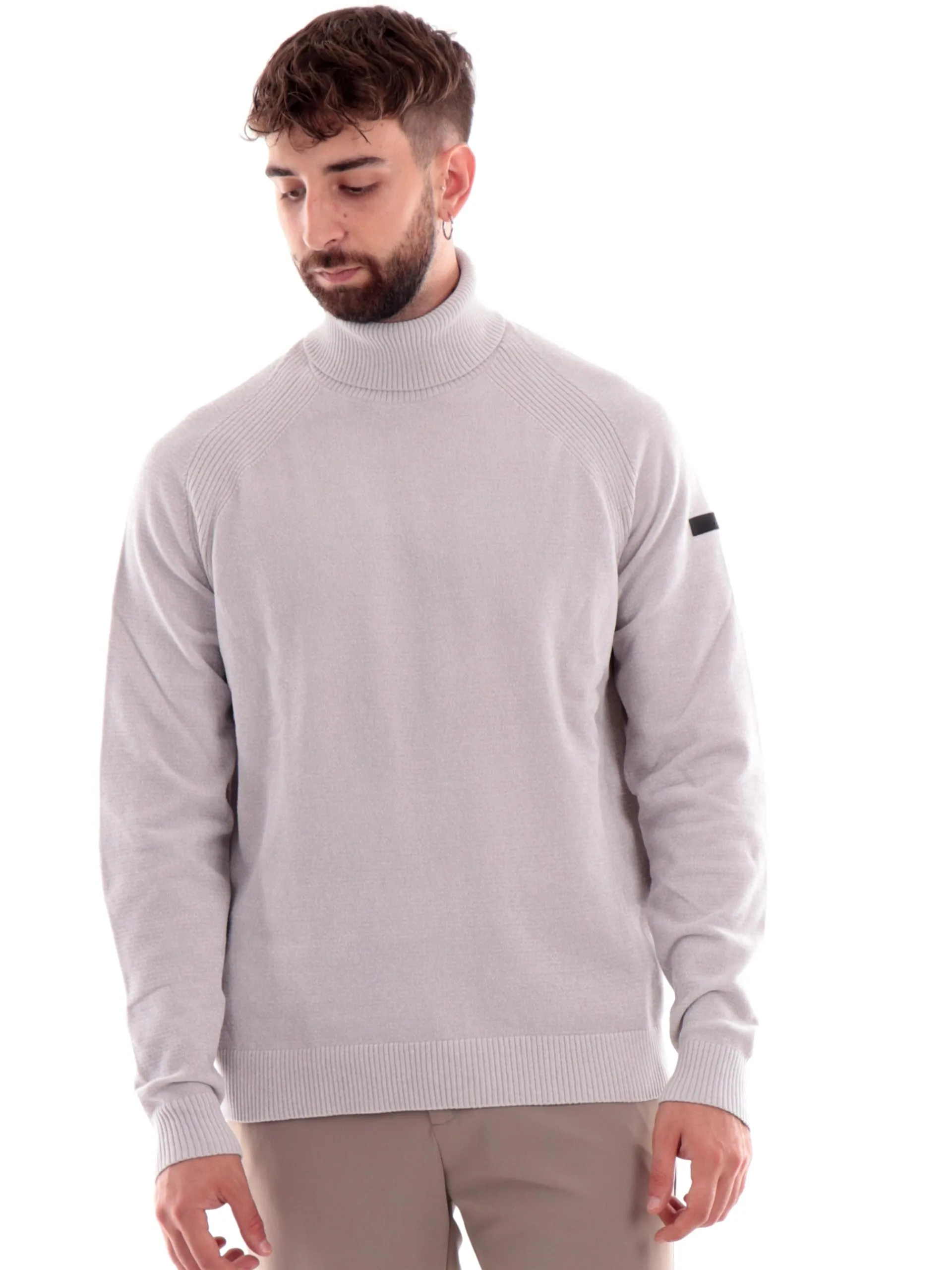 RRD Maglie*Maglione dolcevita grigio da uomo in velluto W24133