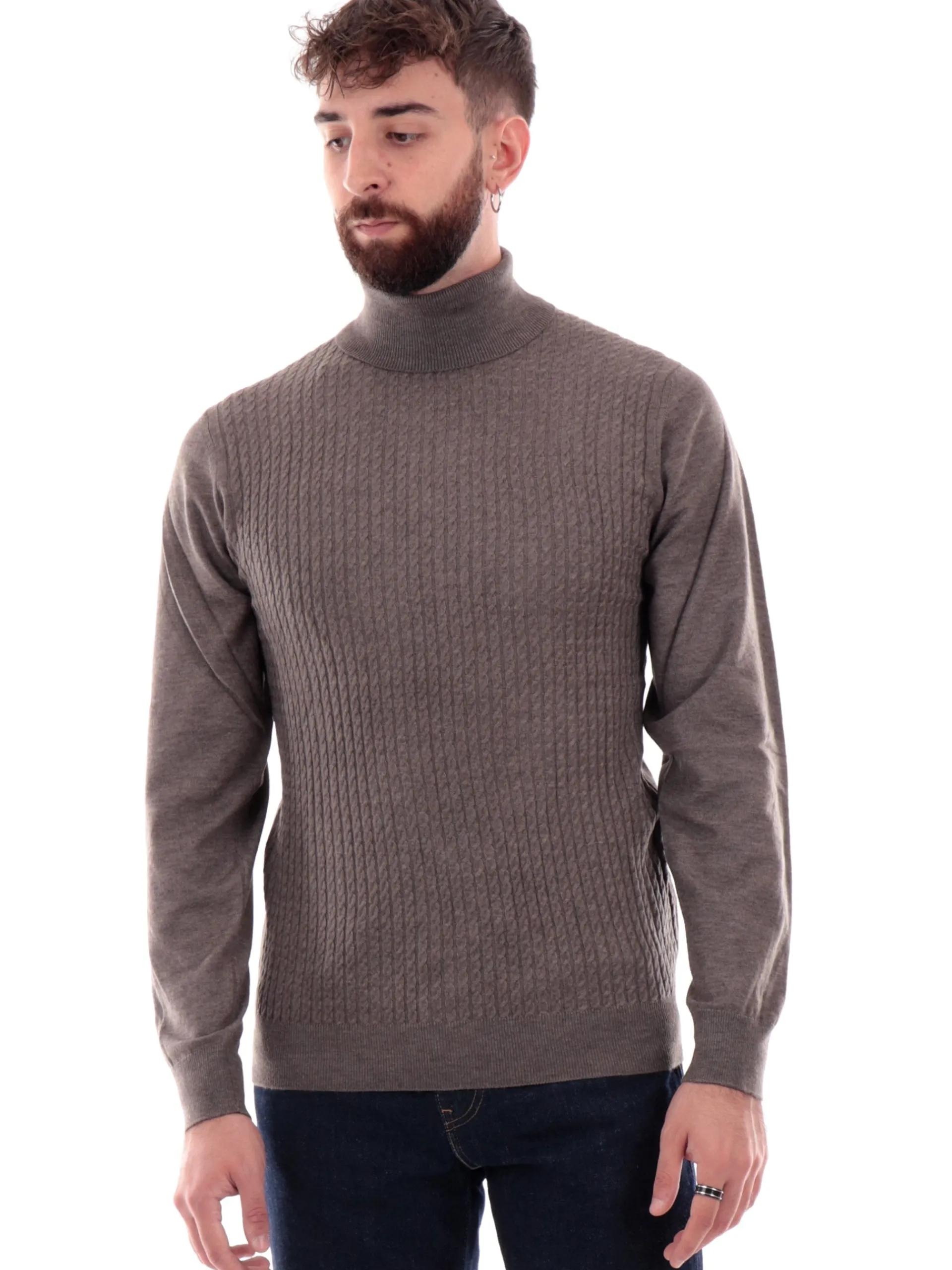 YES ZEE Maglie*Maglione dolcevita grigio da uomo M813ZS000