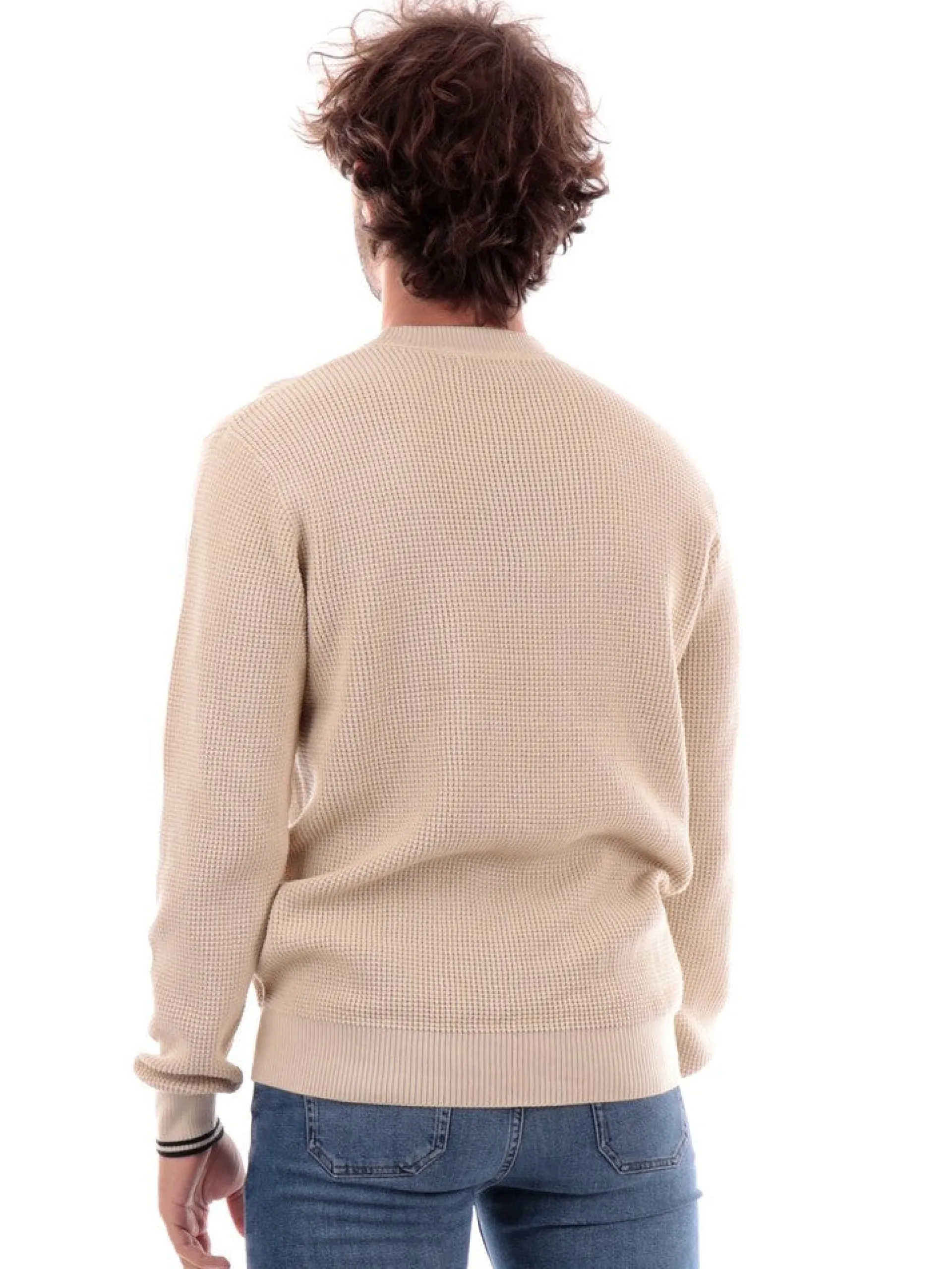 FRED PERRY Maglie*Maglione beige da uomo Waffle Stitch K65076