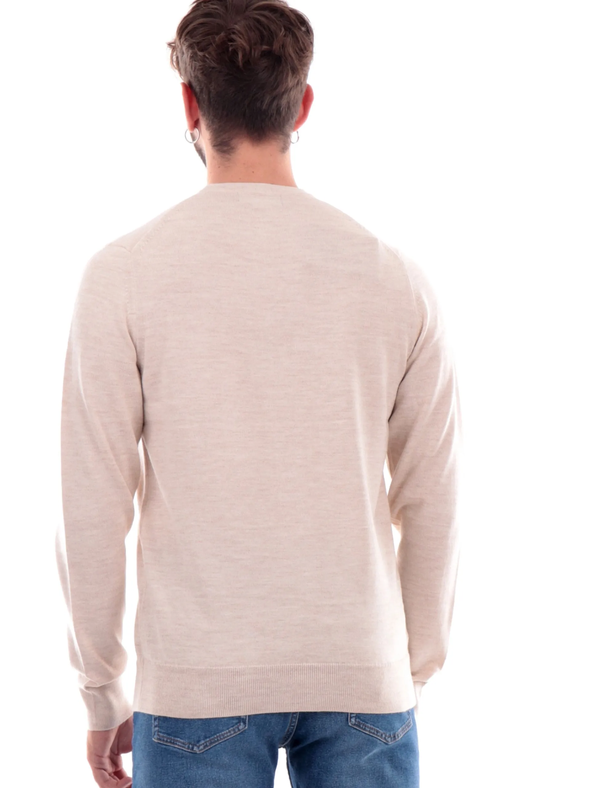 FRED PERRY Maglie*Maglione beige da uomo Classic Crew Neck Jumper K9601
