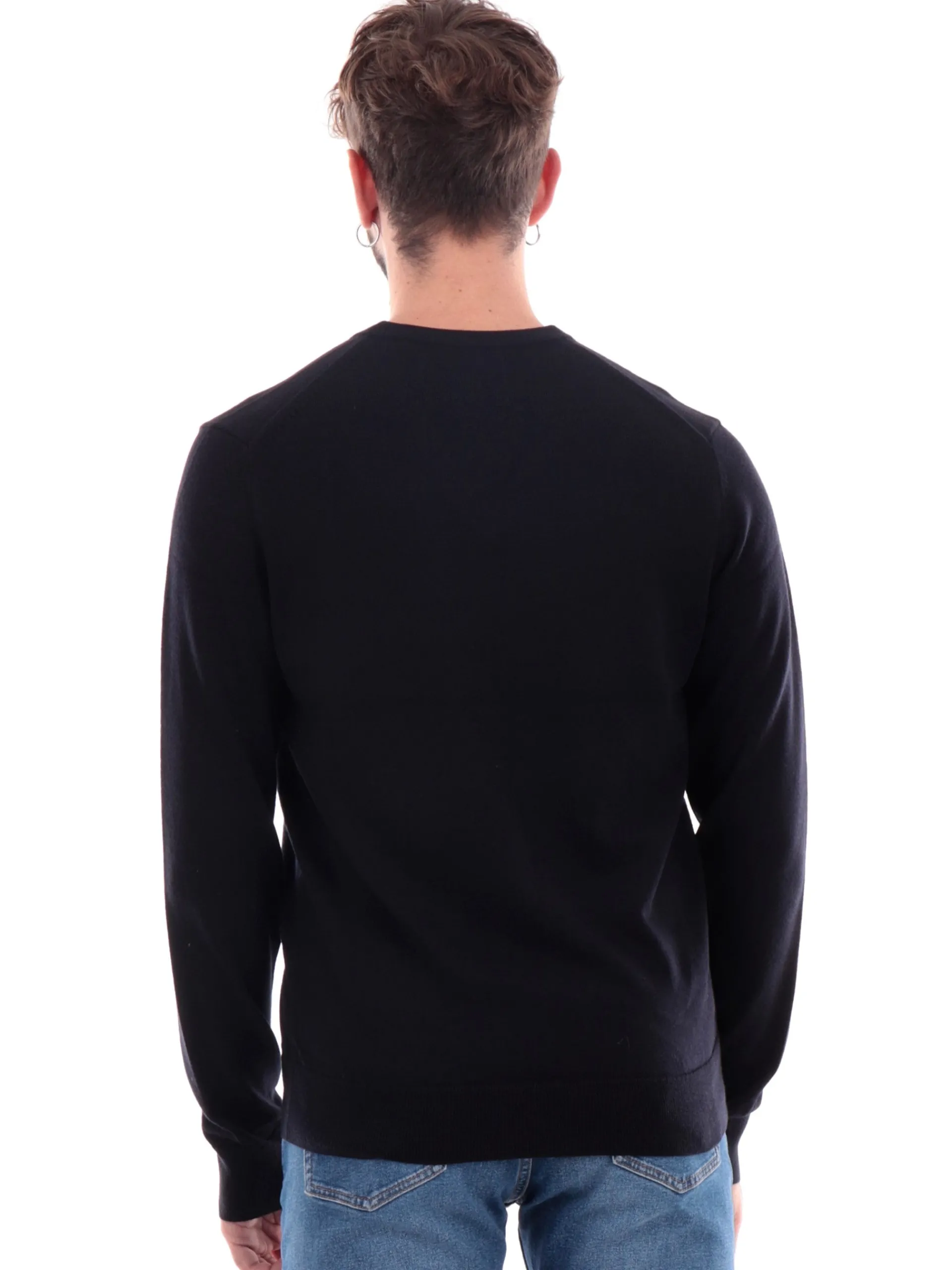 FRED PERRY Maglie*Maglione blu da uomo scollo a V K9600