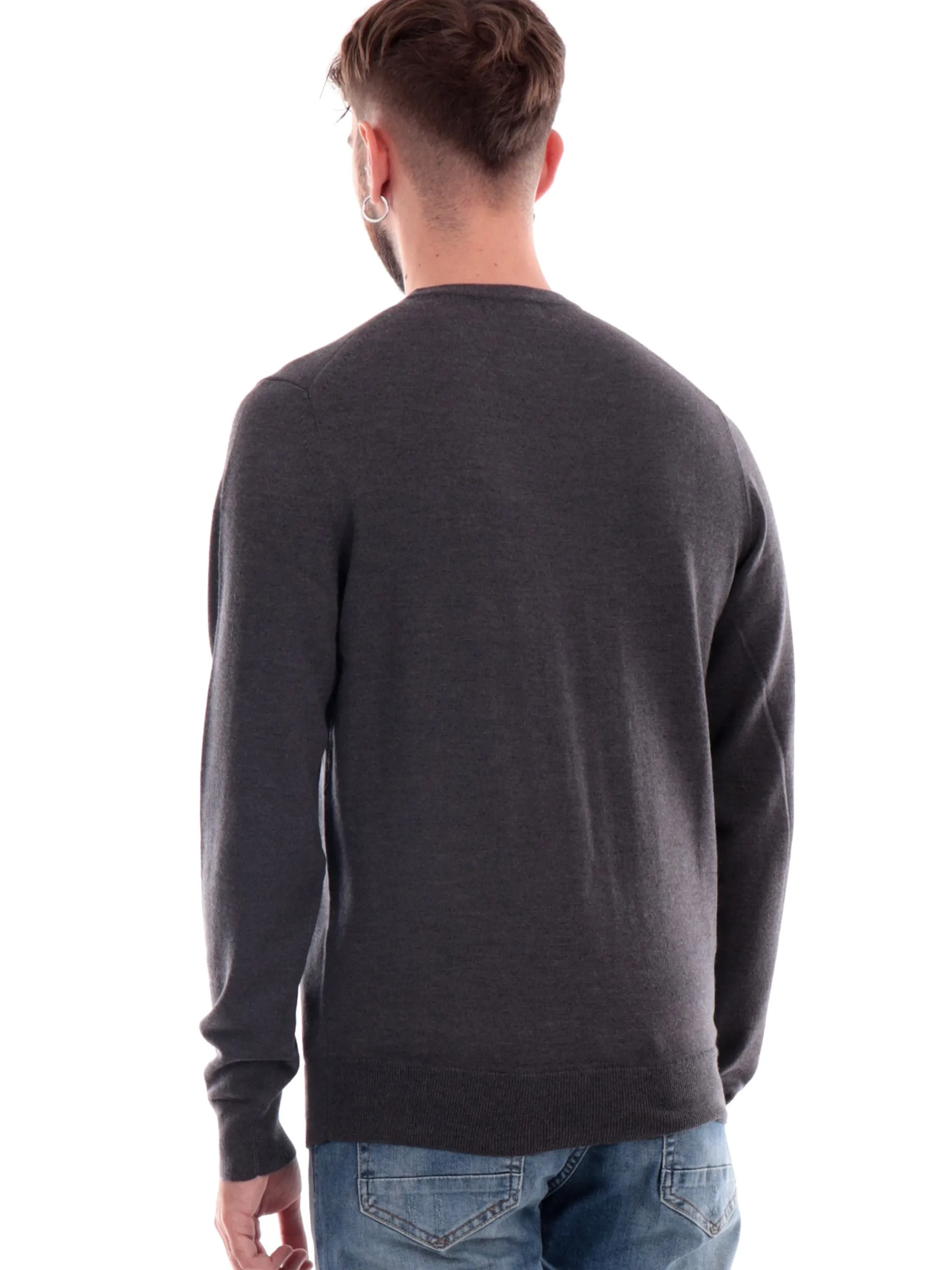 FRED PERRY Maglie*Maglione grigio da uomo Classic Crew Neck Jumper K9601