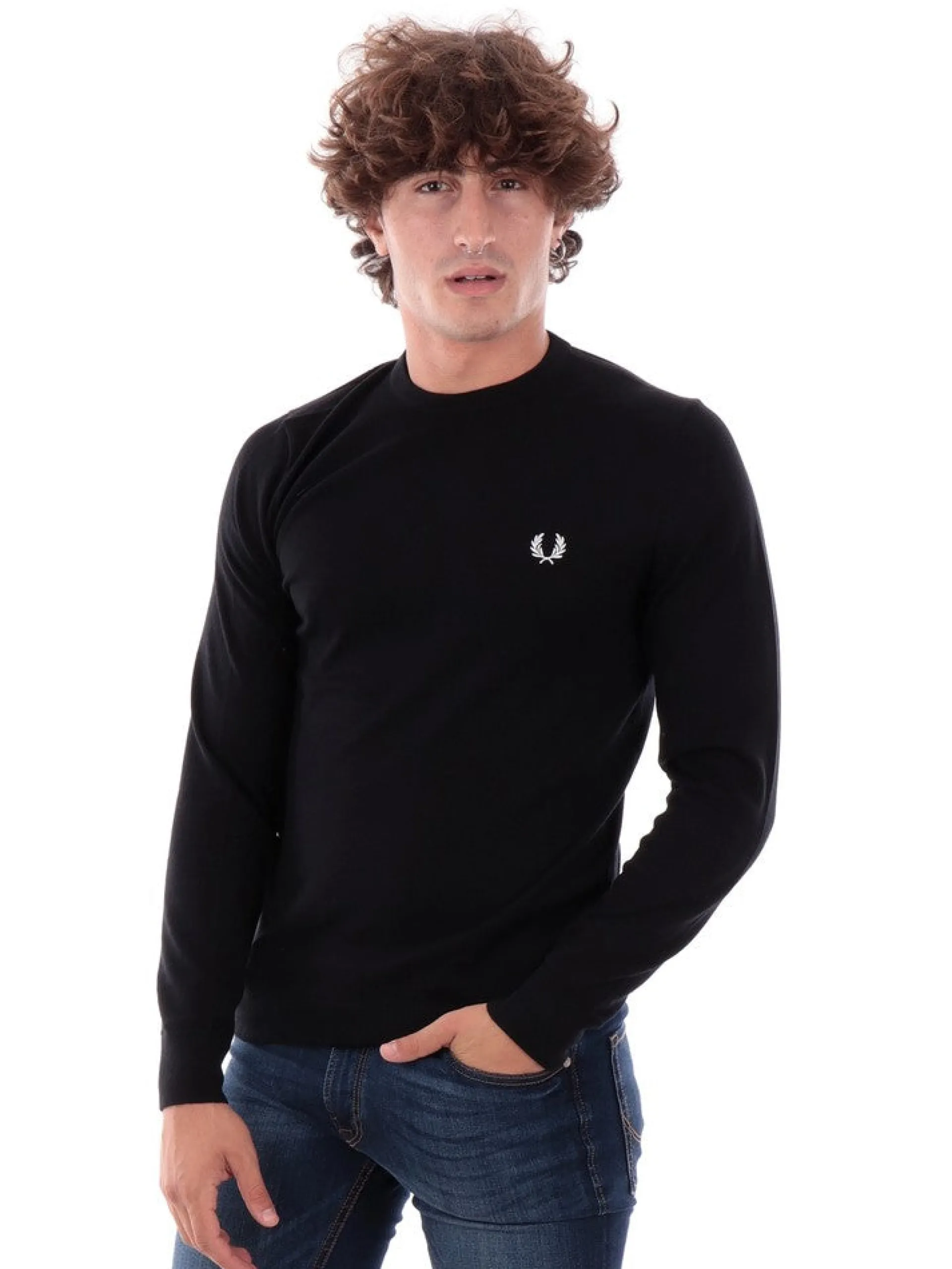 FRED PERRY Maglie*Maglione nera da uomo K9601