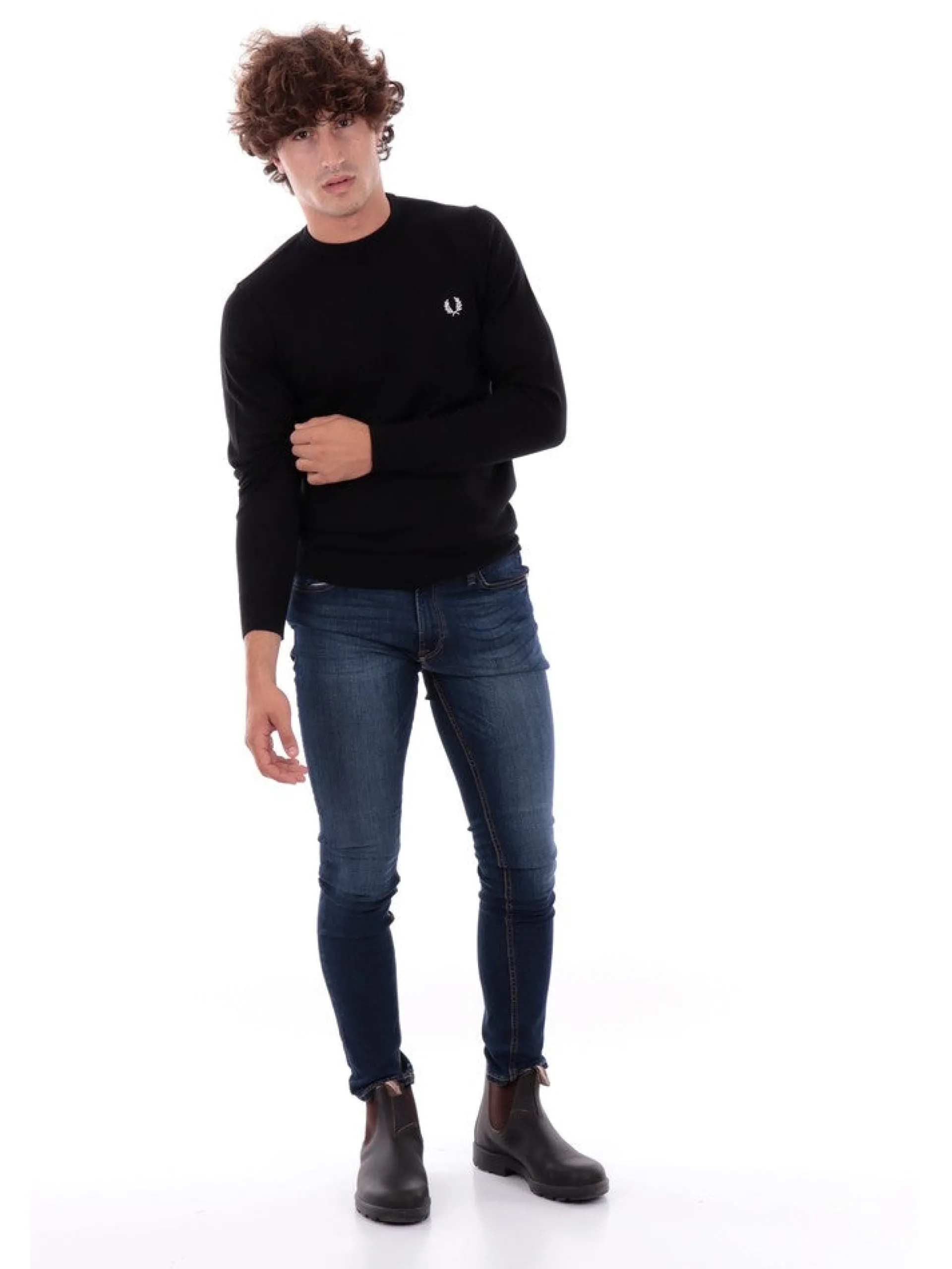 FRED PERRY Maglie*Maglione nera da uomo K9601