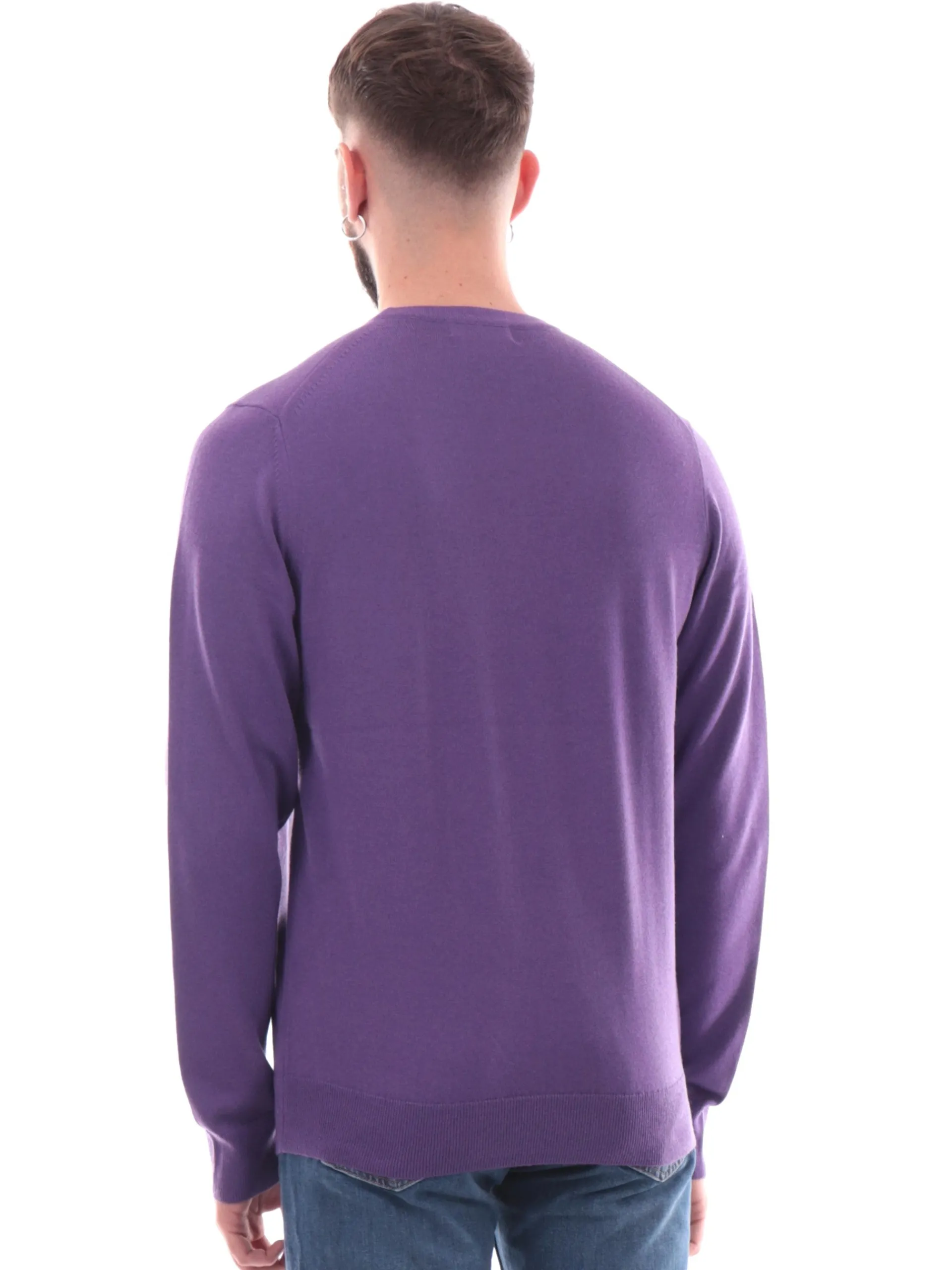 FRED PERRY Maglie*Maglione viola da uomo Classic Crew Neck Jumper K9601