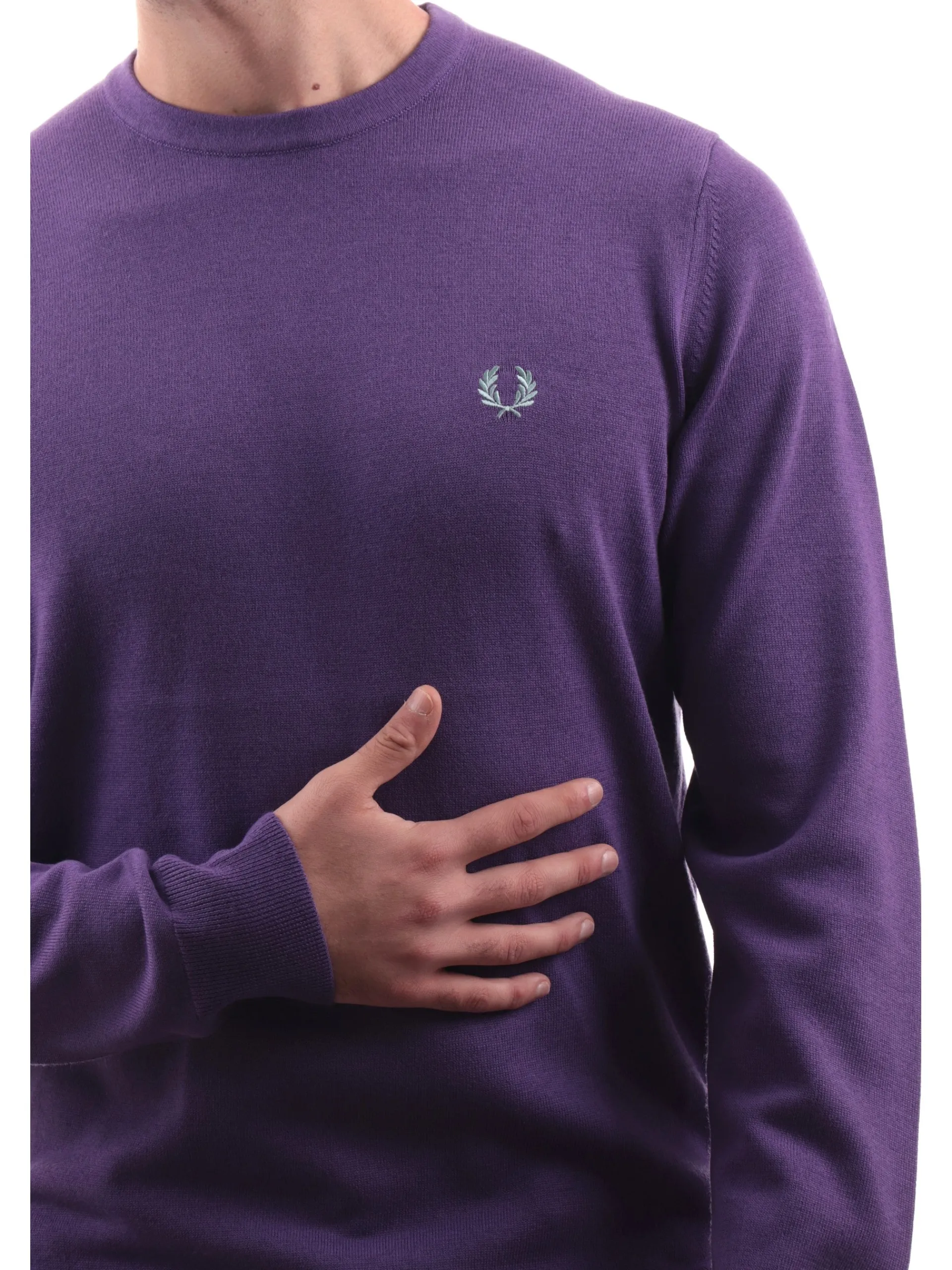 FRED PERRY Maglie*Maglione viola da uomo Classic Crew Neck Jumper K9601