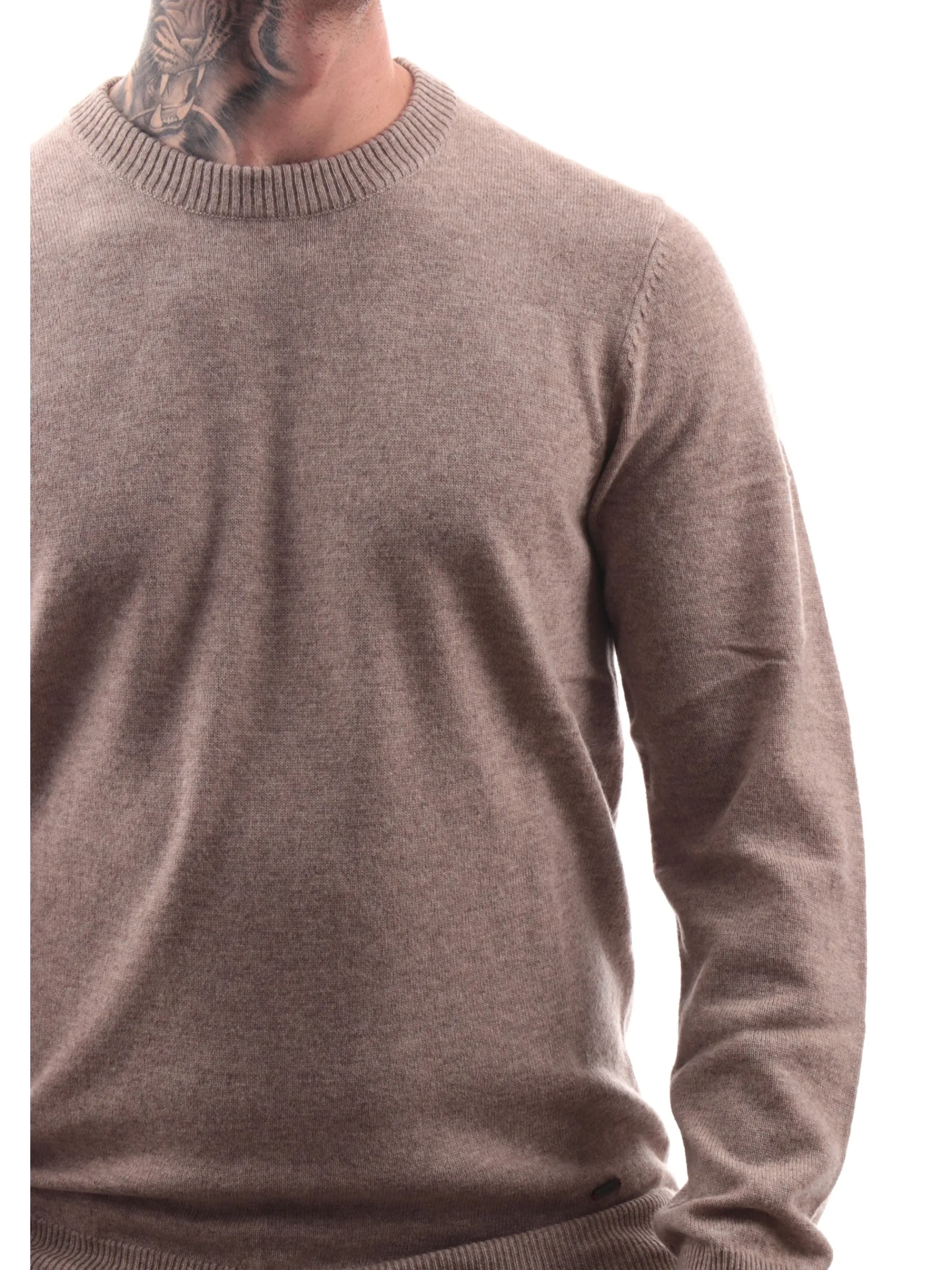GIANNI LUPO Maglie*Maglione beige da uomo in lana GL383SF24