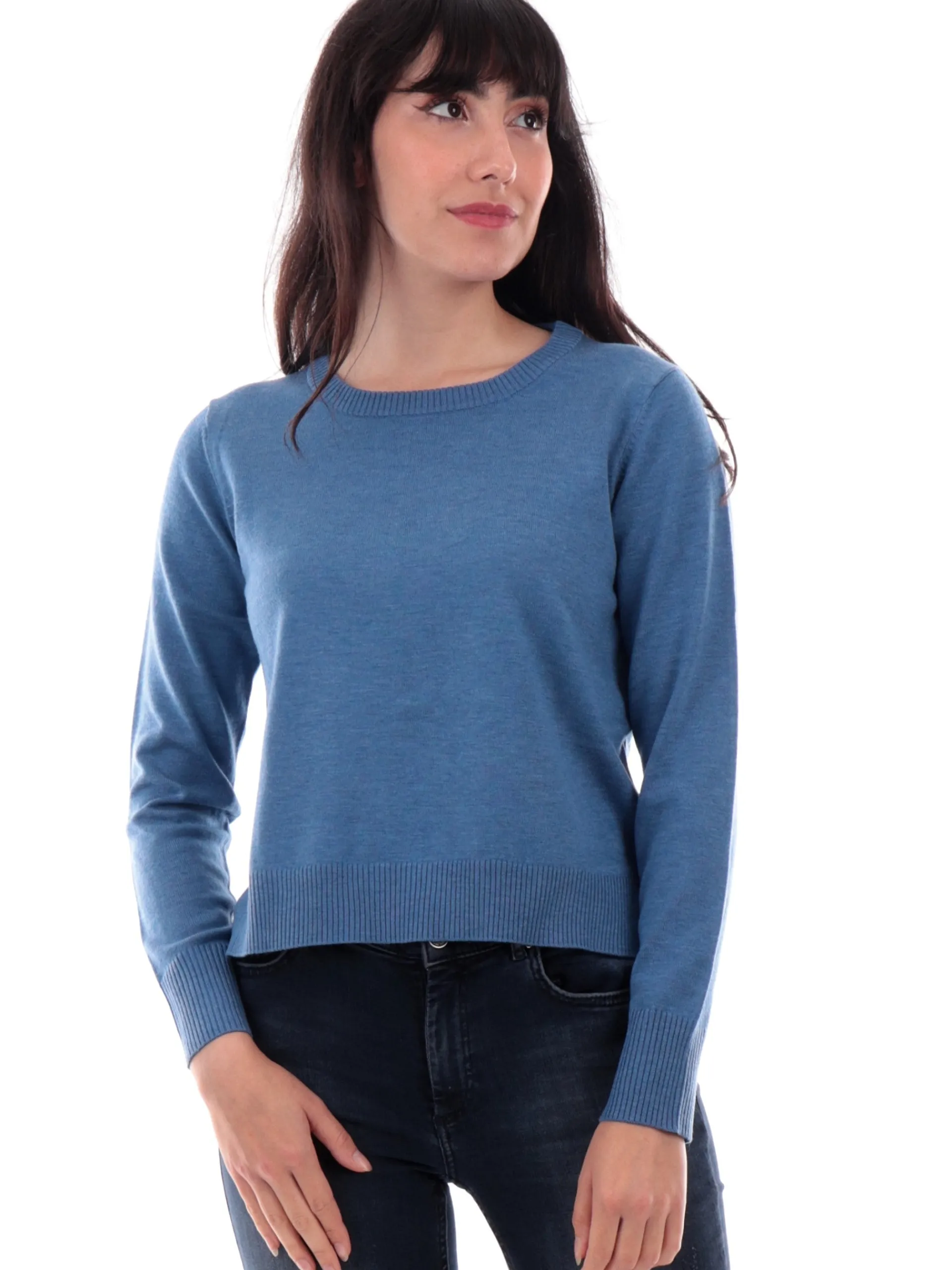 ANIS Maglie*Maglione girocollo blu da donna 245W1220