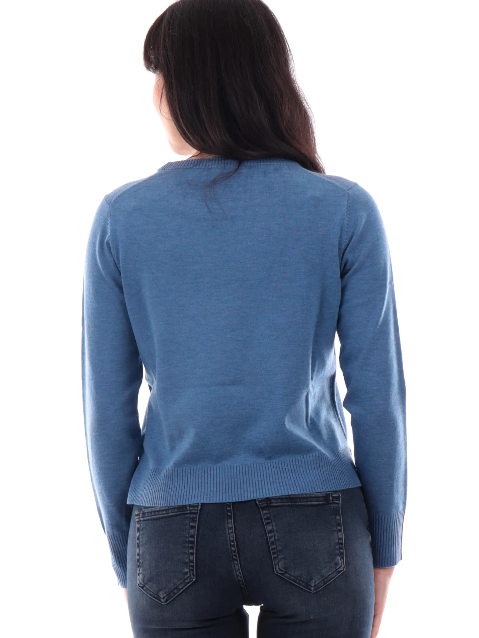 ANIS Maglie*Maglione girocollo blu da donna 245W1220