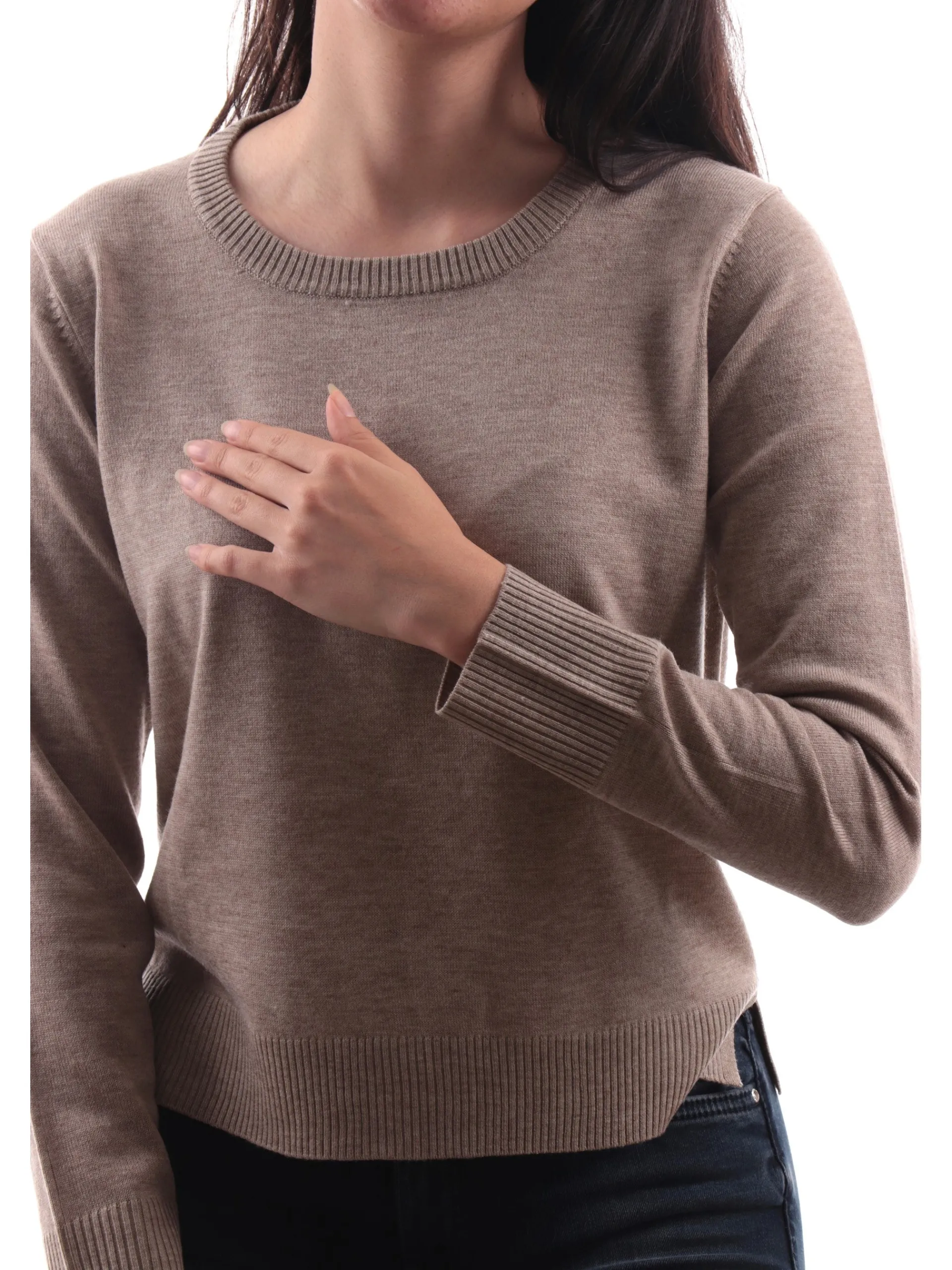 ANIS Maglie*Maglione girocollo marrone da donna 245W1220