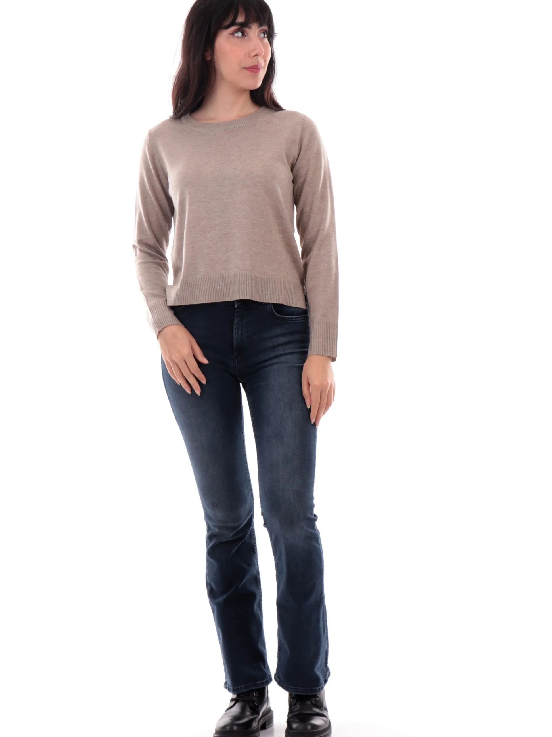 ANIS Maglie*Maglione girocollo marrone da donna 245W1220