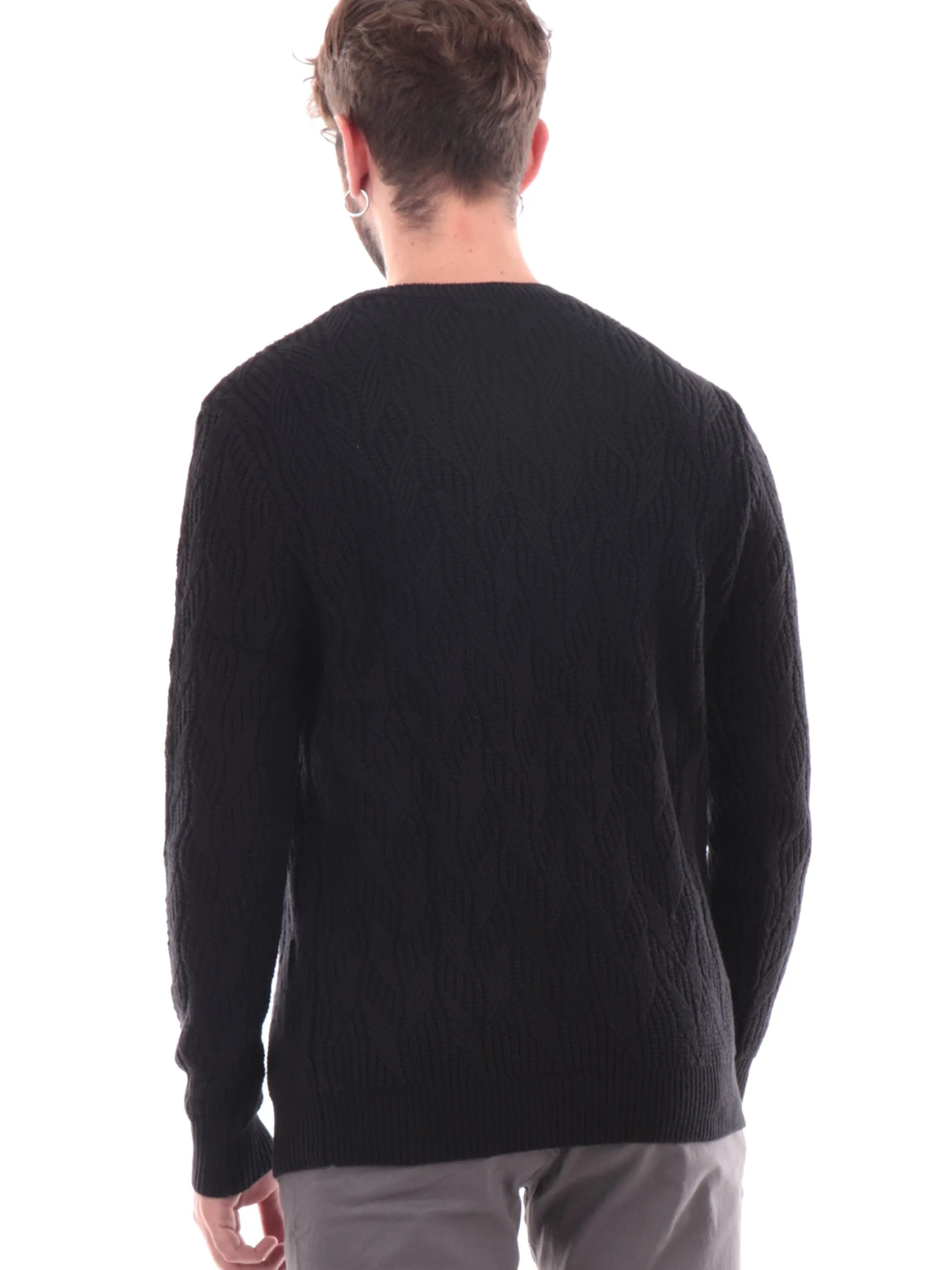 GUESS Maglie*Maglione girocollo nero da uomo Evander M4BR19Z3HD1