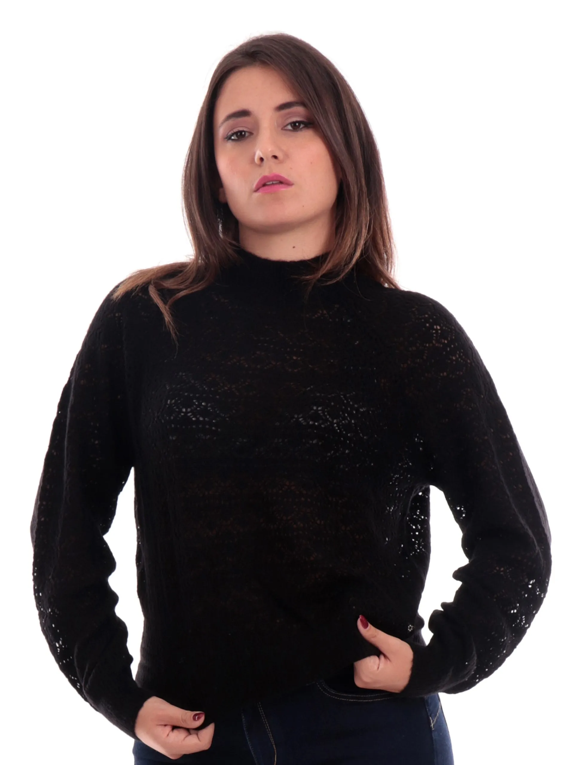 GUESS Maglie*Maglione girocollo nero da donna Kensley W4BR22Z3HQ0