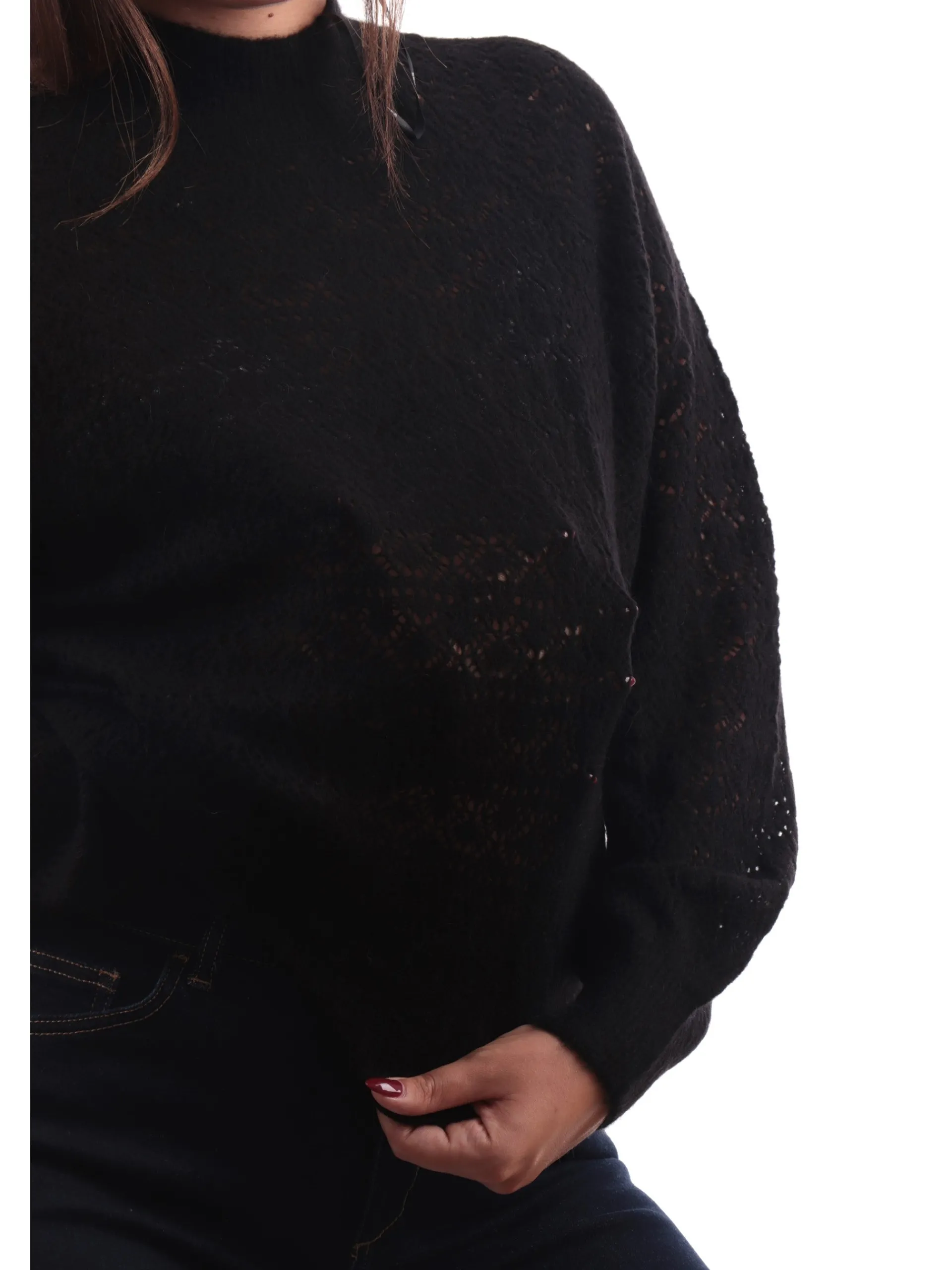 GUESS Maglie*Maglione girocollo nero da donna Kensley W4BR22Z3HQ0