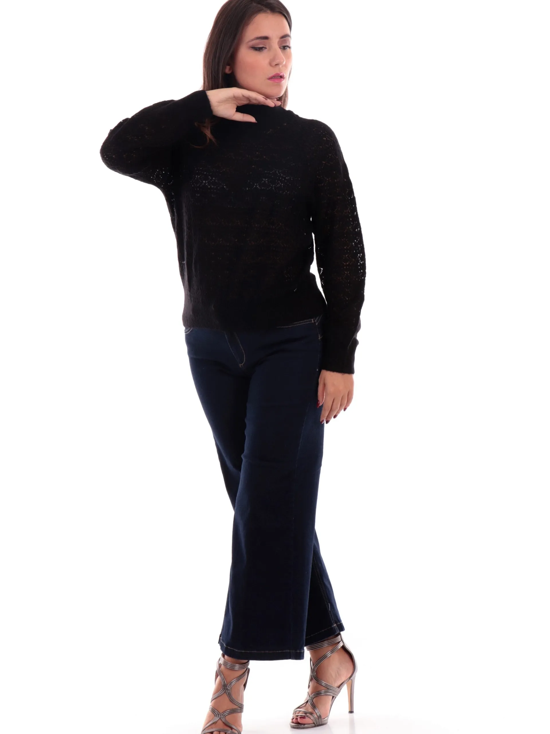 GUESS Maglie*Maglione girocollo nero da donna Kensley W4BR22Z3HQ0