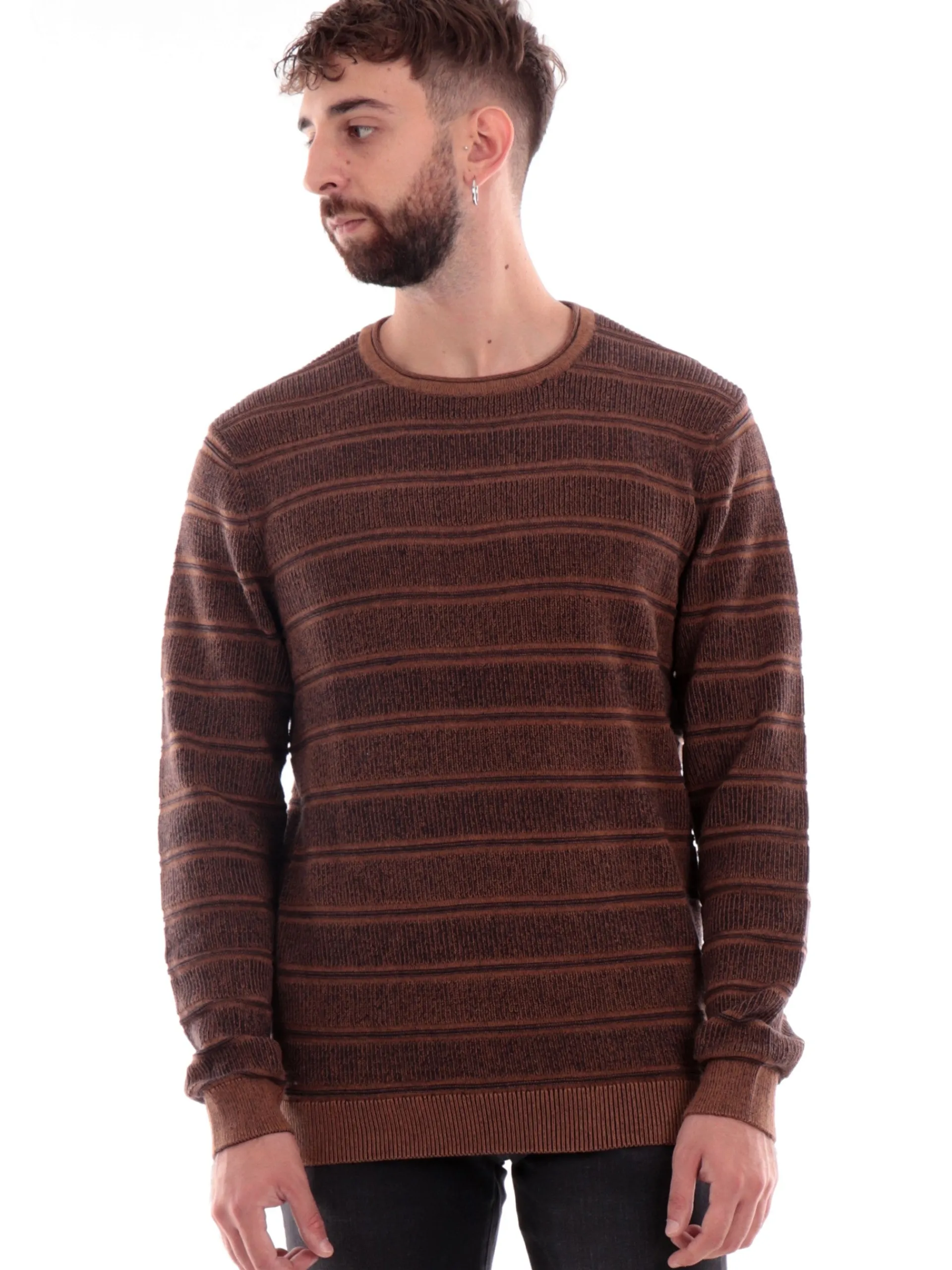 JACK&JONES Maglie*Maglione girocollo Jack Jones marrone da uomo 12259687